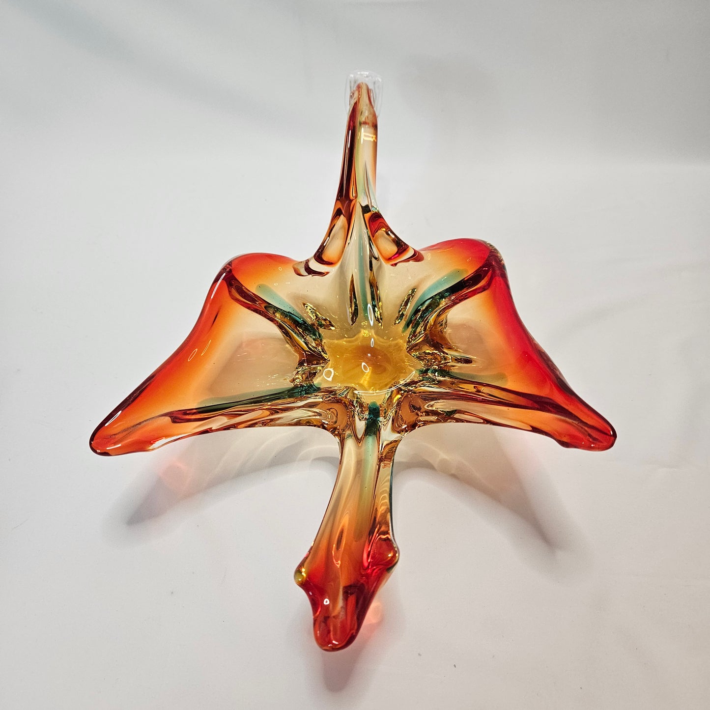 Vintage Murano style blown glass decorative duck, 13" x 8" x 4"