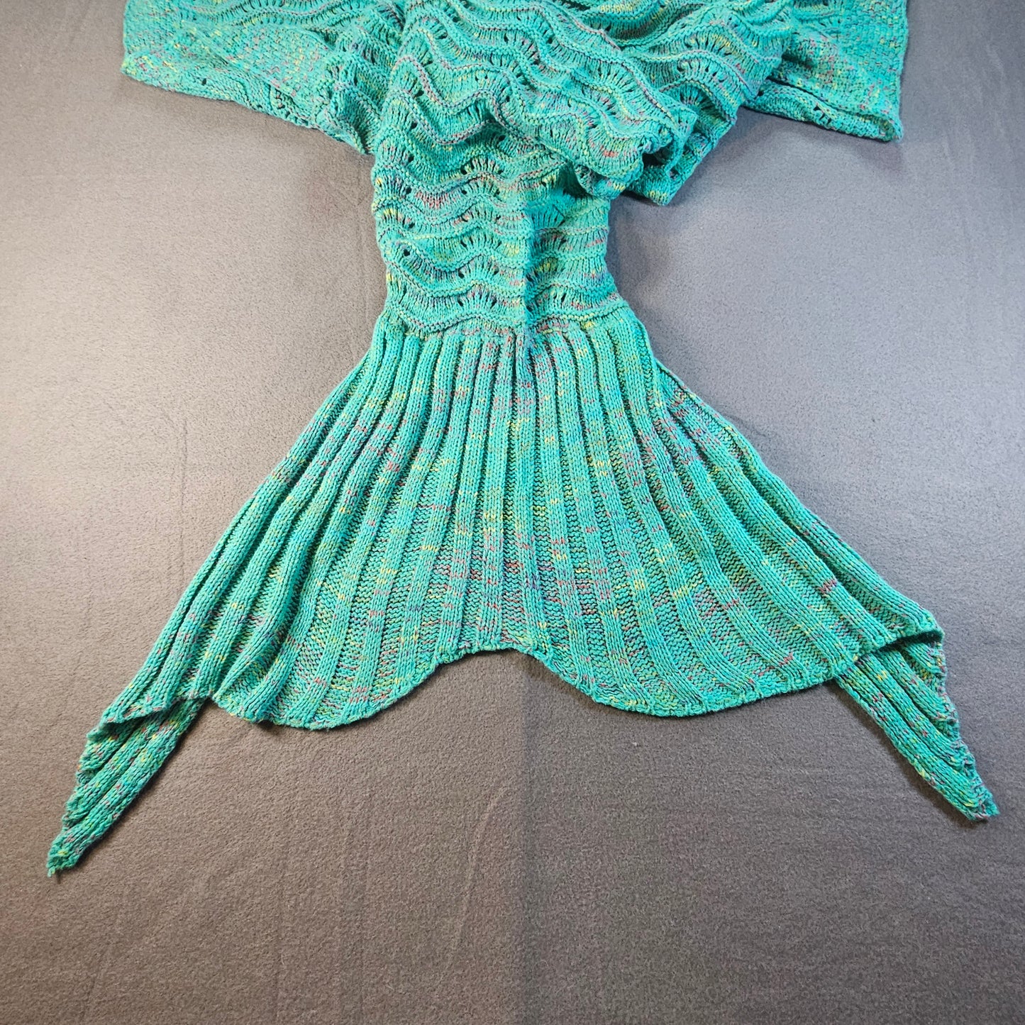 Children's Mermaid tail blanket in a soft acrylic yarn.