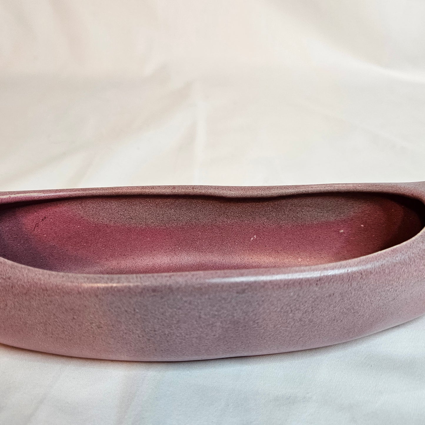 Niloak Pottery vintage Indian Canoe, color Ozark Dawn II, 11 inches long