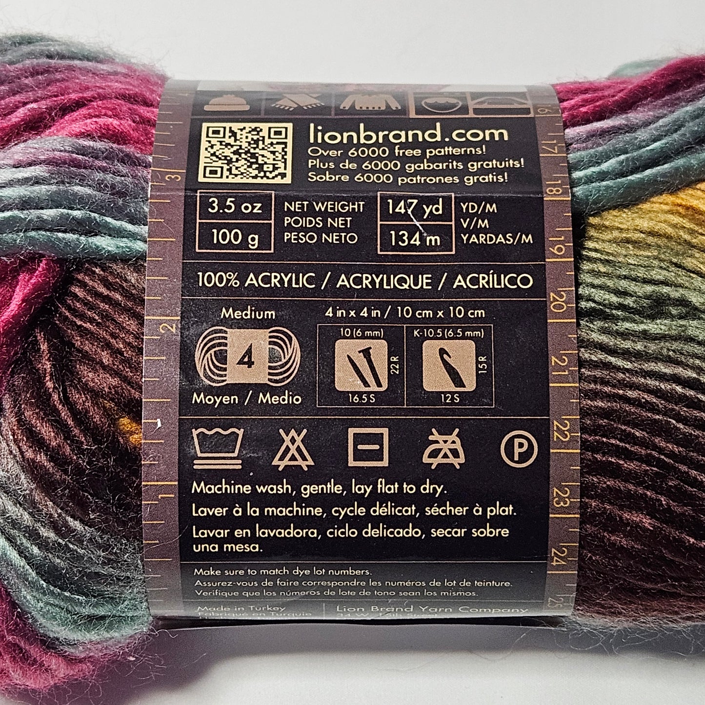 Lion Brand Landscapes acrylic yarn, Desert Spring, 4 skeins, 4 medium