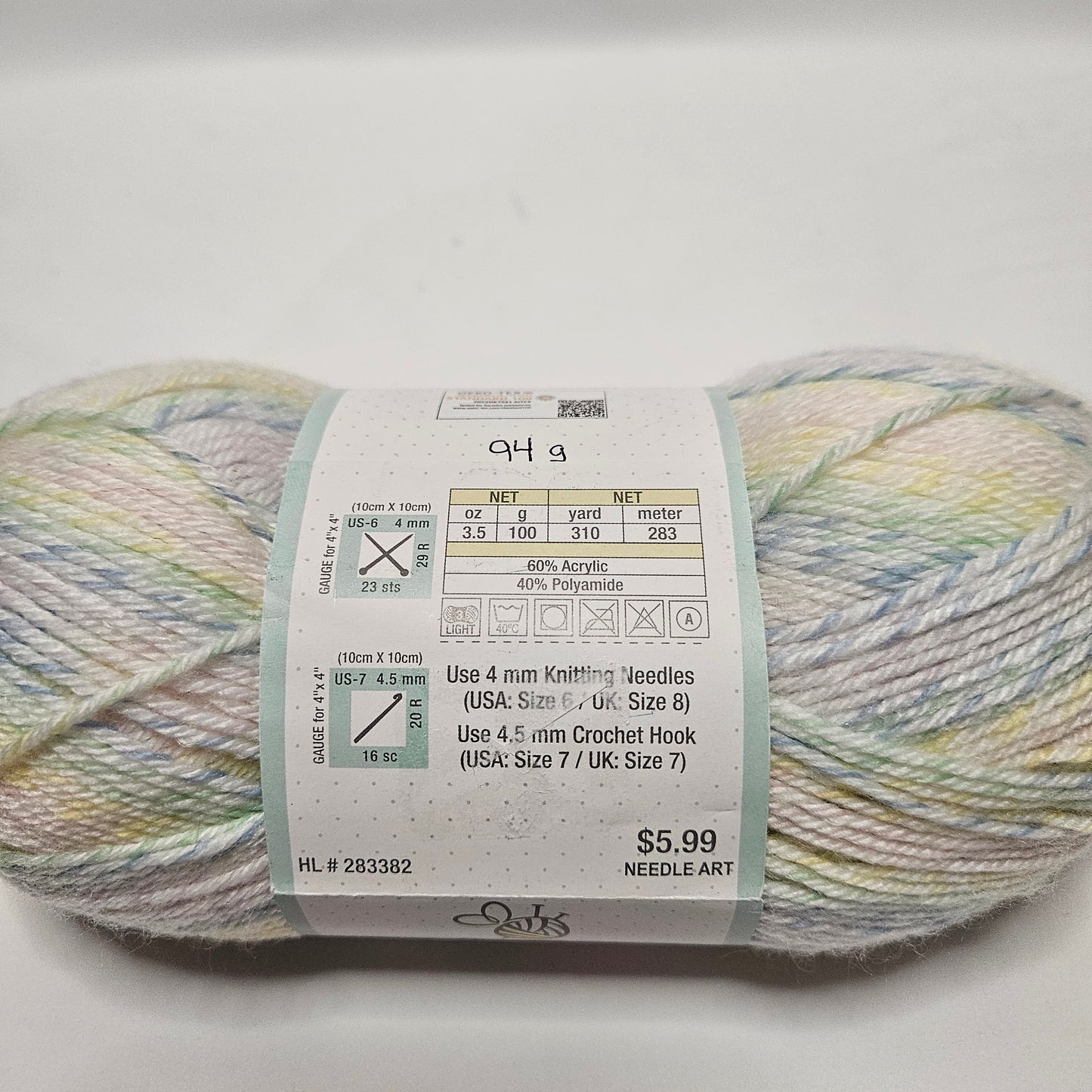 Baby Bee Sweet Delight yarn, 60% acrylic 40% polyamide