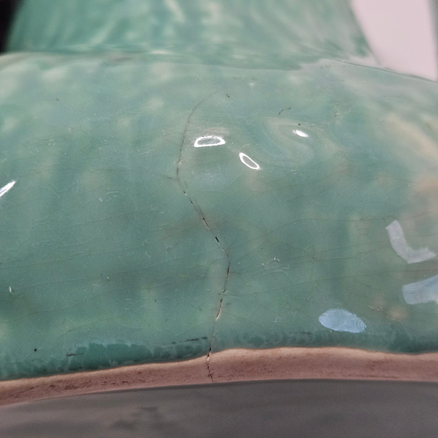 Vintage Pitcher by Worcester, blue green pottery, 9 x 7 x 6