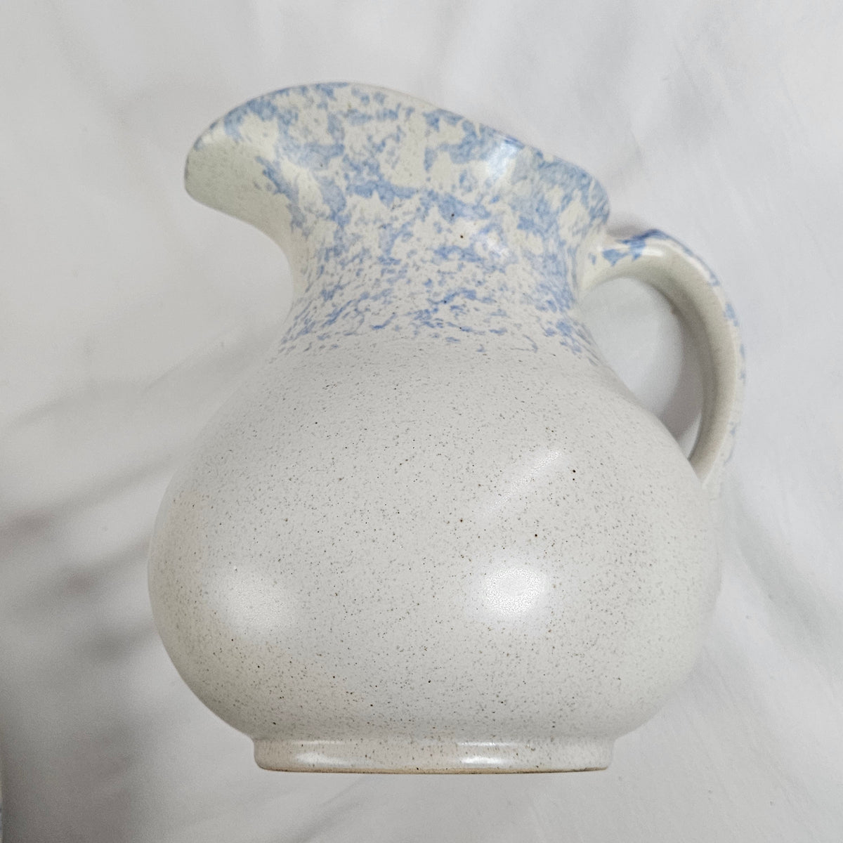 Vintage RRP Company Blue Spongeware pitcher and bowl set