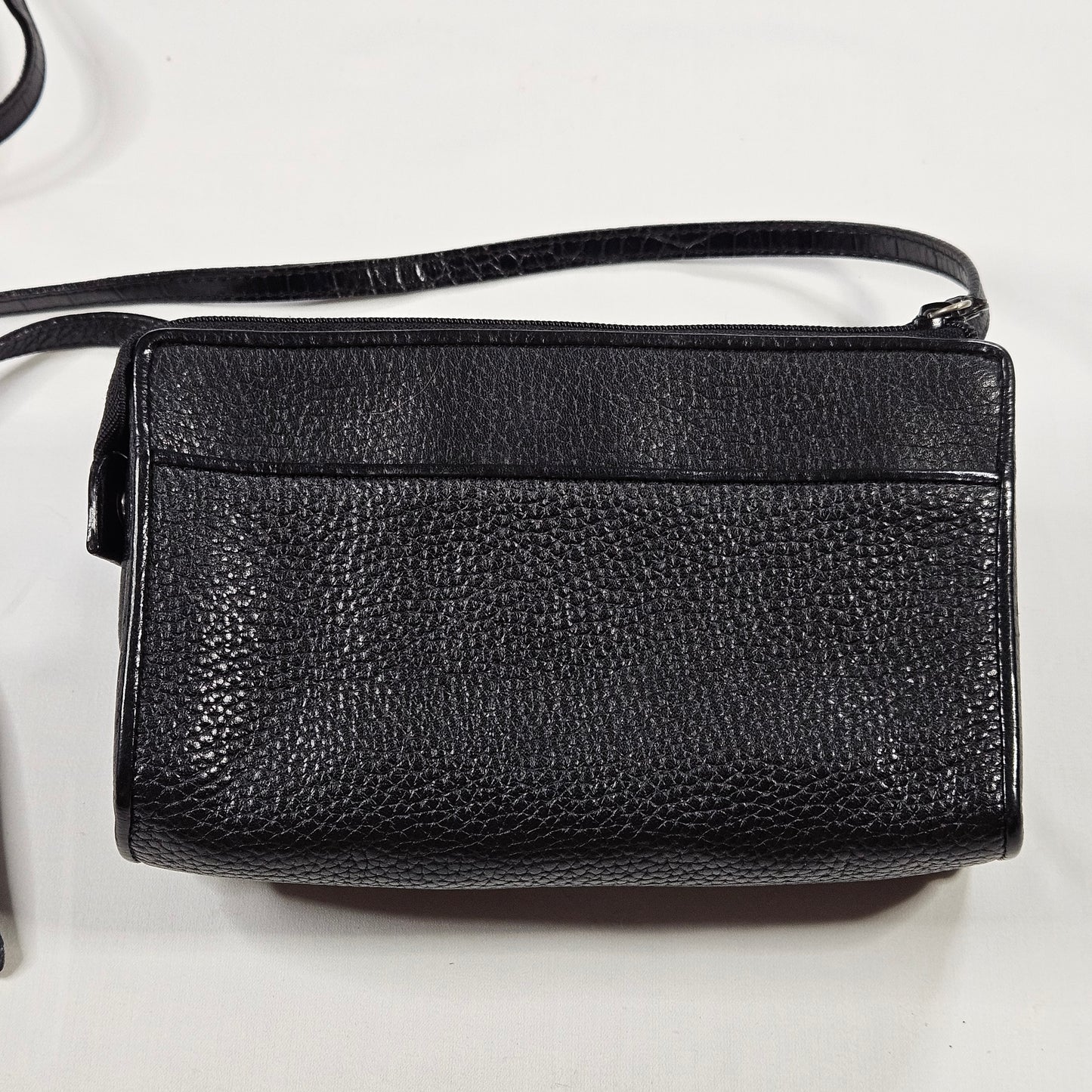 Vintage Brighton crossbody bag, pebbled leather with floral interior