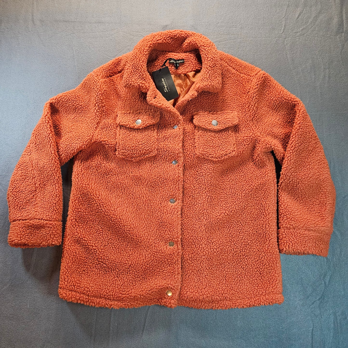 Shinestar Collection sherpa jacket, rust color, XL