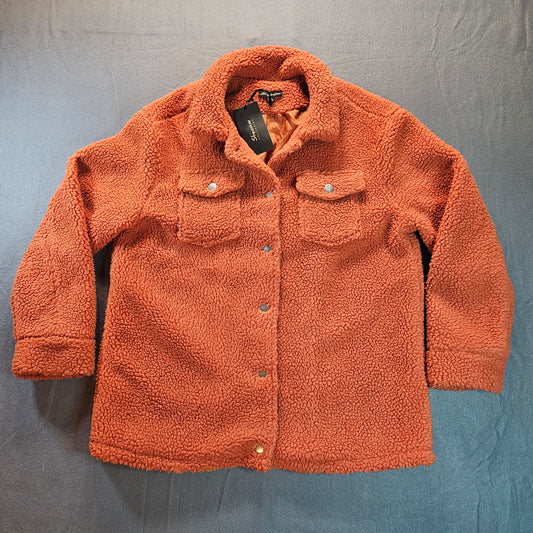 Shinestar Collection sherpa jacket, rust color, XL