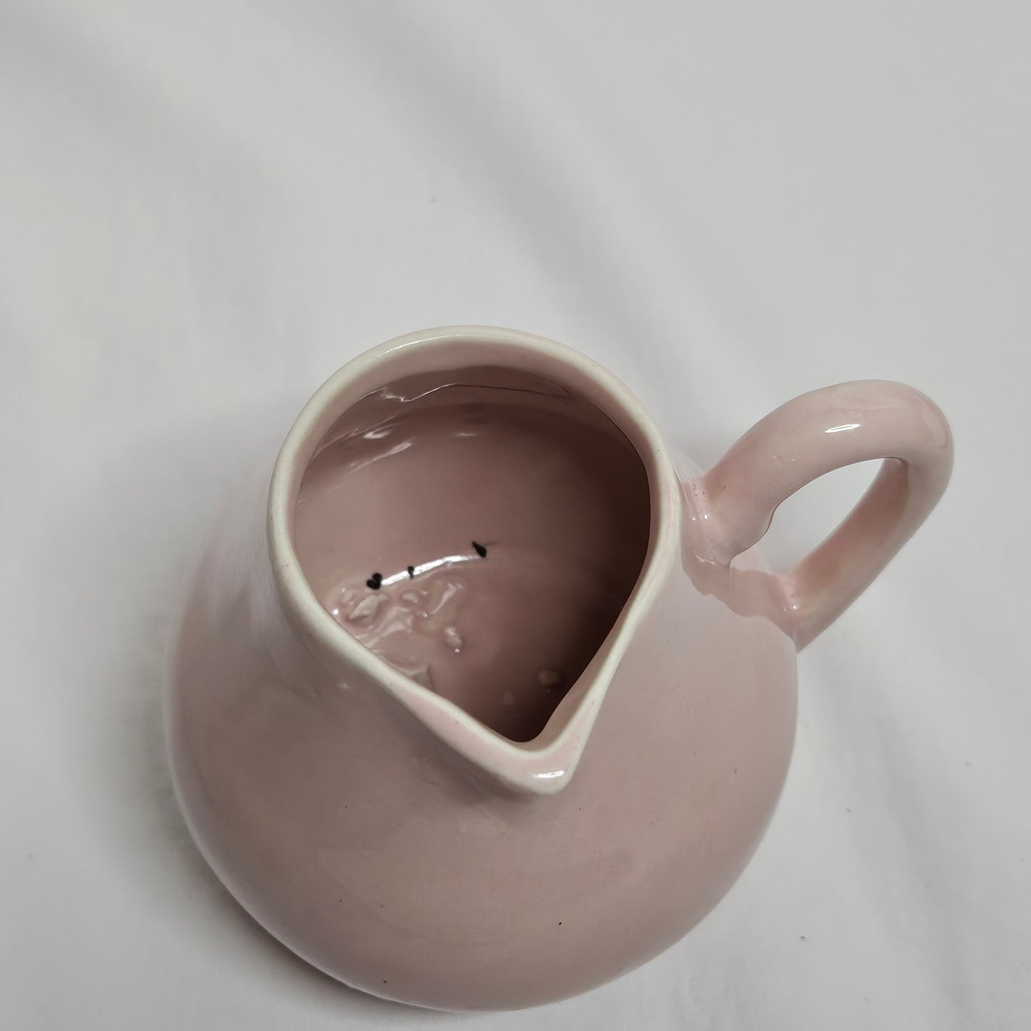 Niloak small creamer pitcher, light pink, 4 inches tall