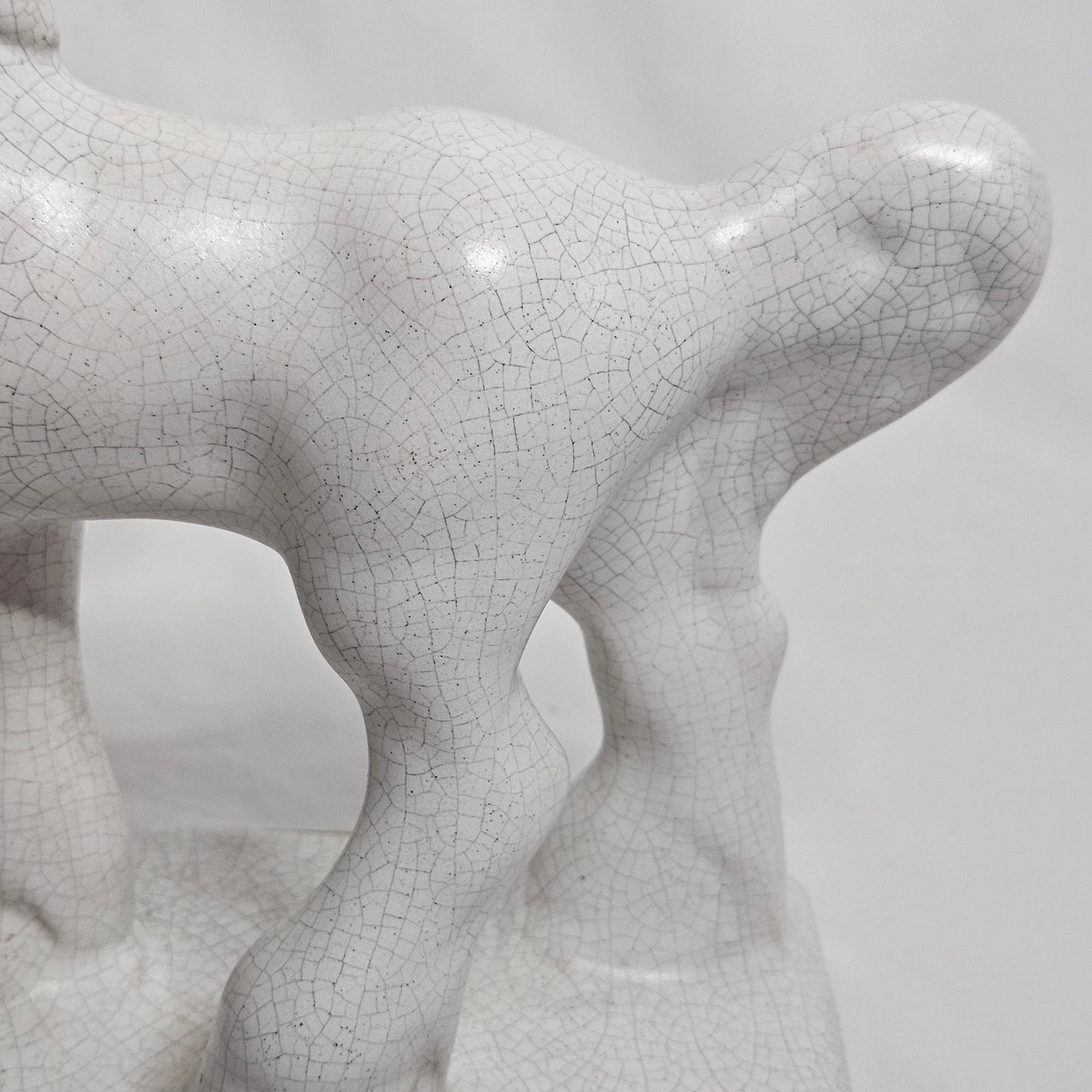 Niloak Trojan Horse from the 1930s, white with beautiful crazing