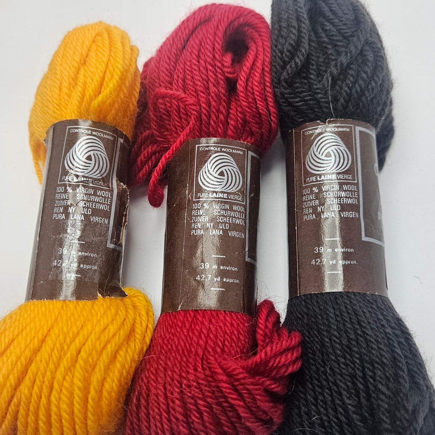 Laine Colbert DMC Tapestry Wool, 5 skeins of misc colors, 100%  virgin wool