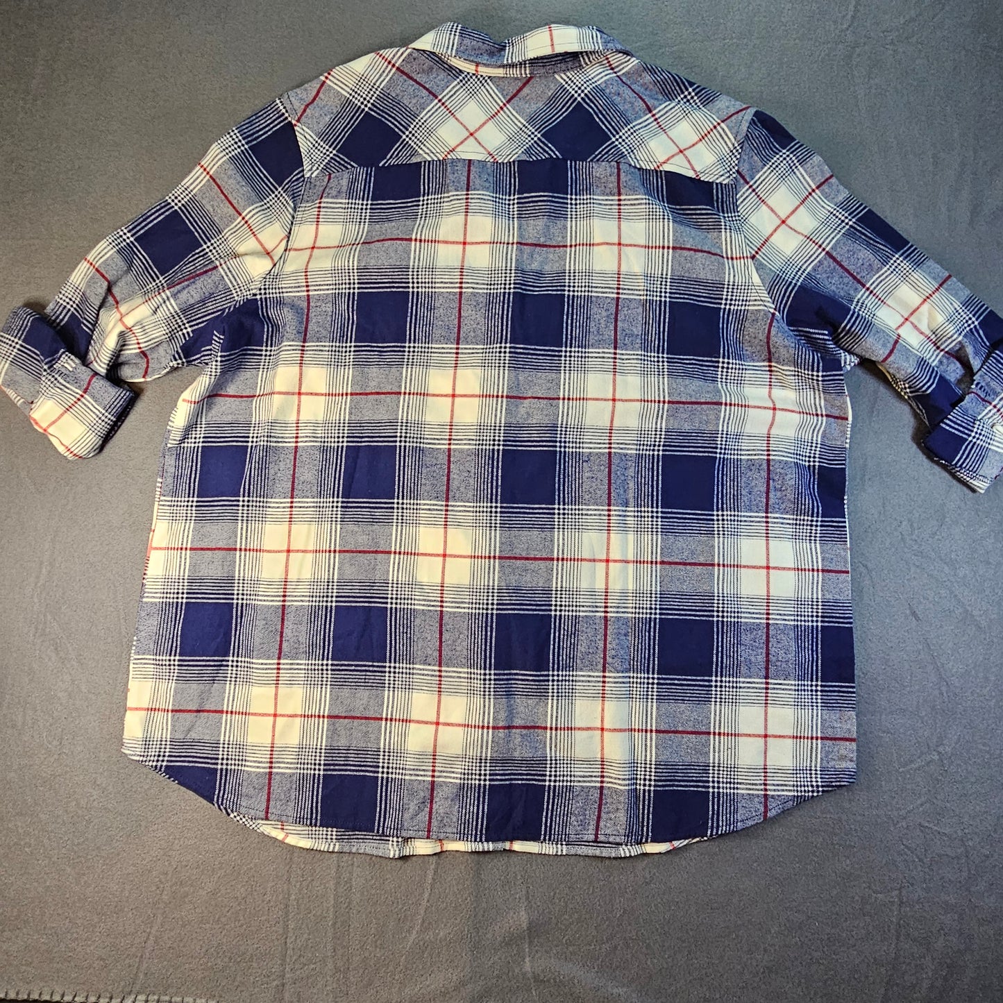 Natural Reflections blue plaid flannel long-sleeve shirt, 1X