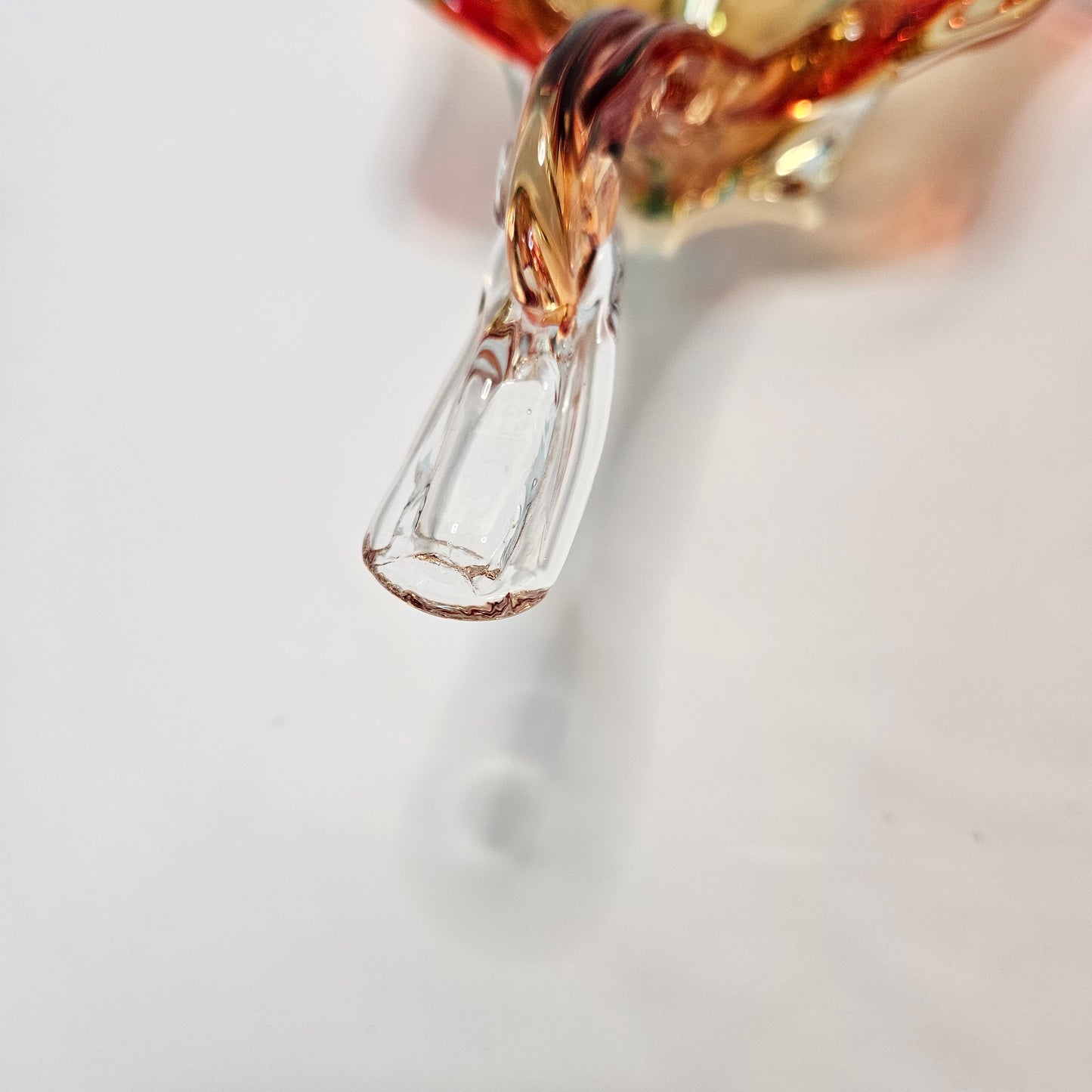 Vintage Murano style blown glass decorative duck, 13" x 8" x 4"