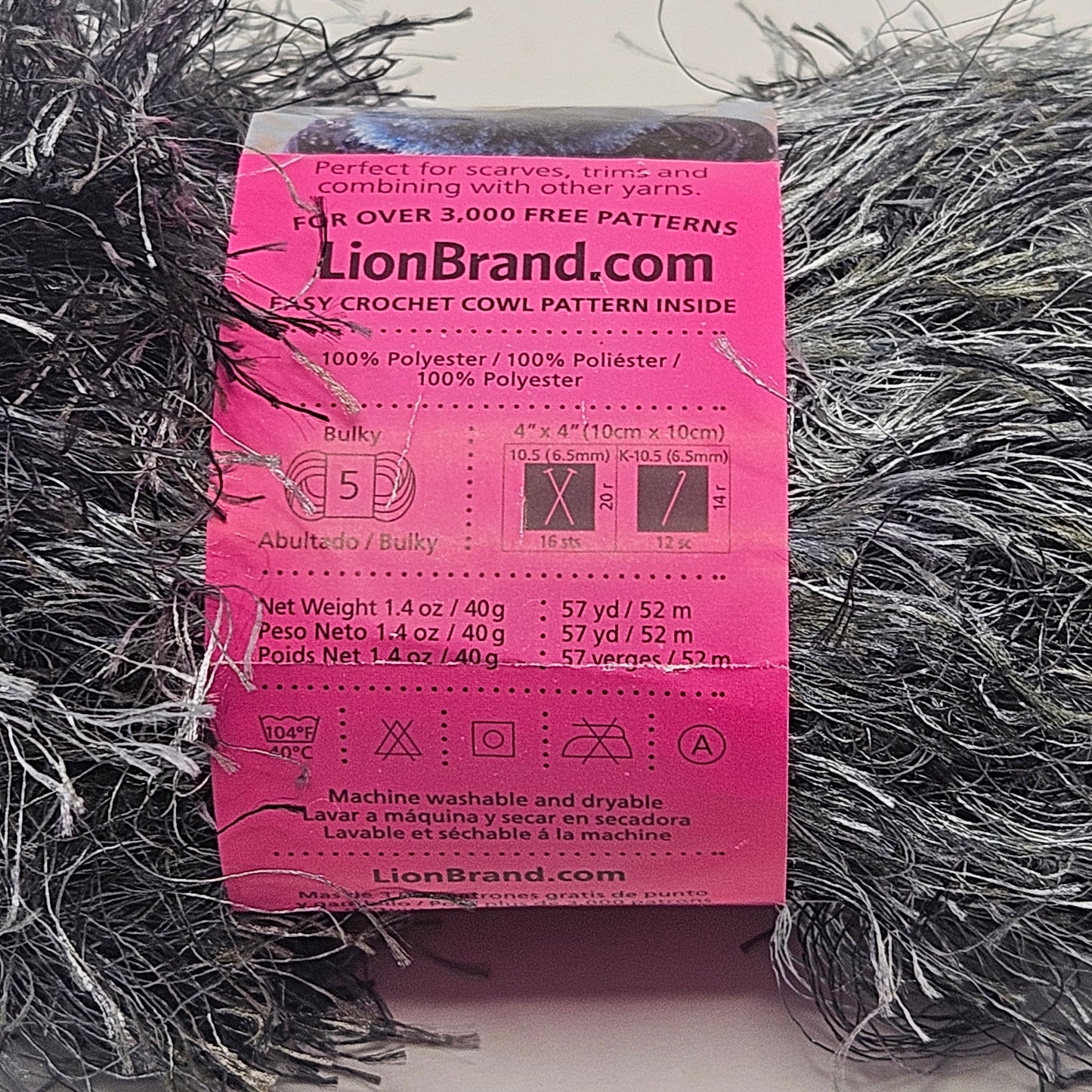 Lion Brand Fun Fur Yarn 100% Polyester, Bulky, multiple colors