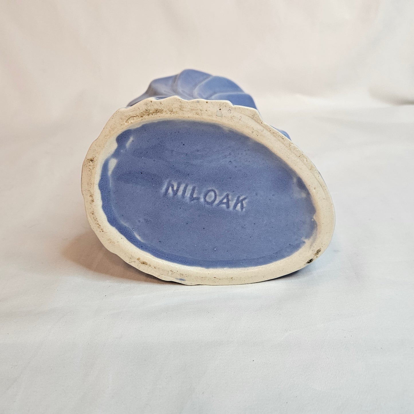 Niloak Swan Ozark Blue vintage vase, 7 inches tall