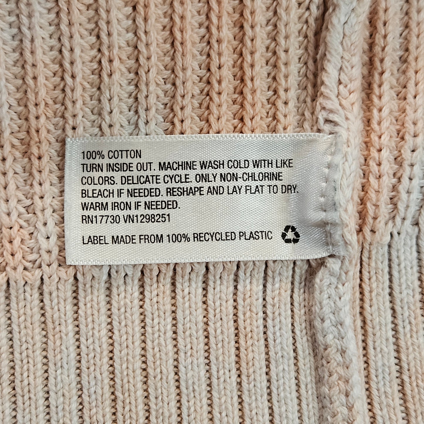 Universal Threads long-sleeve cardigan with front pockets, 100% cotton, marbled peach, S
