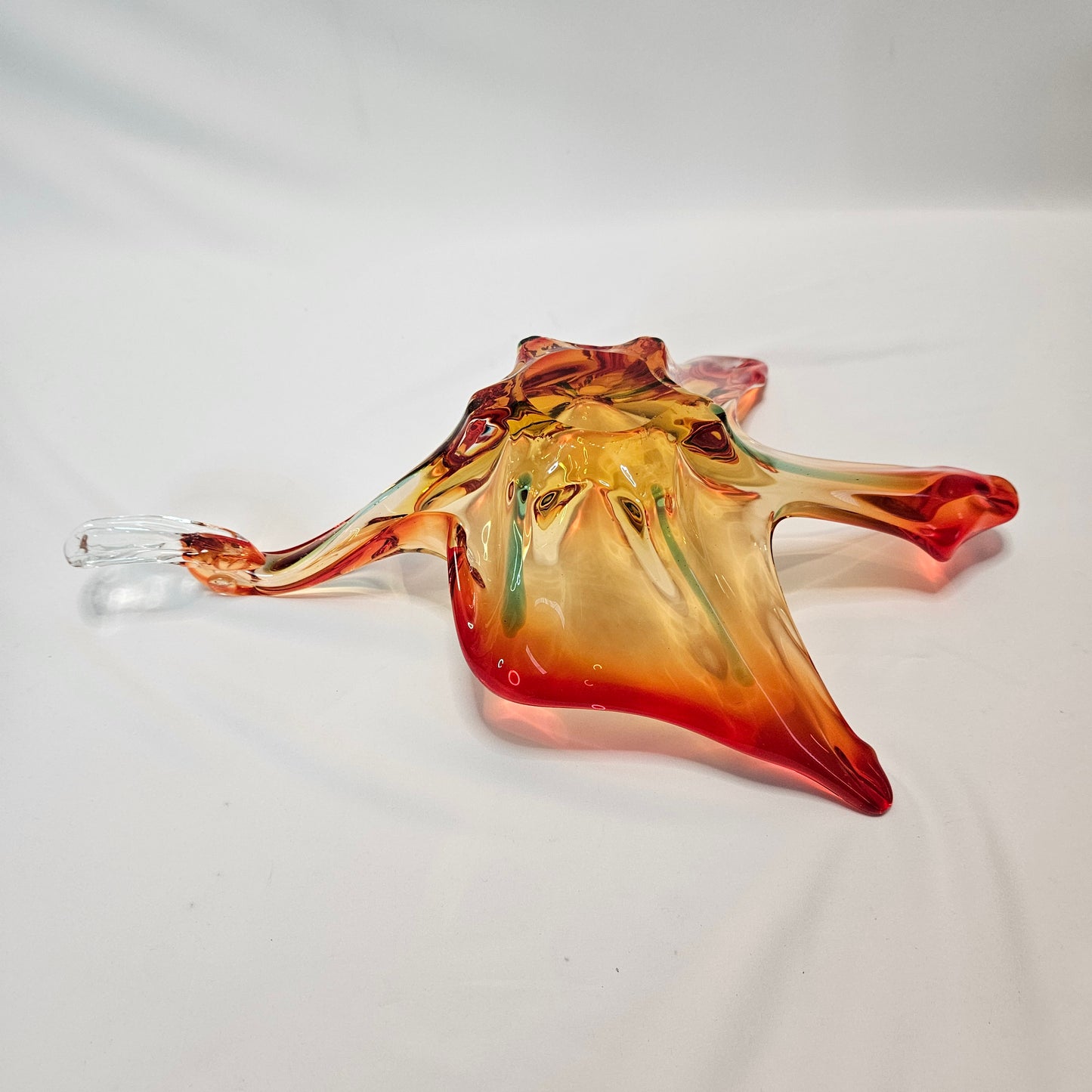 Vintage Murano style blown glass decorative duck, 13" x 8" x 4"