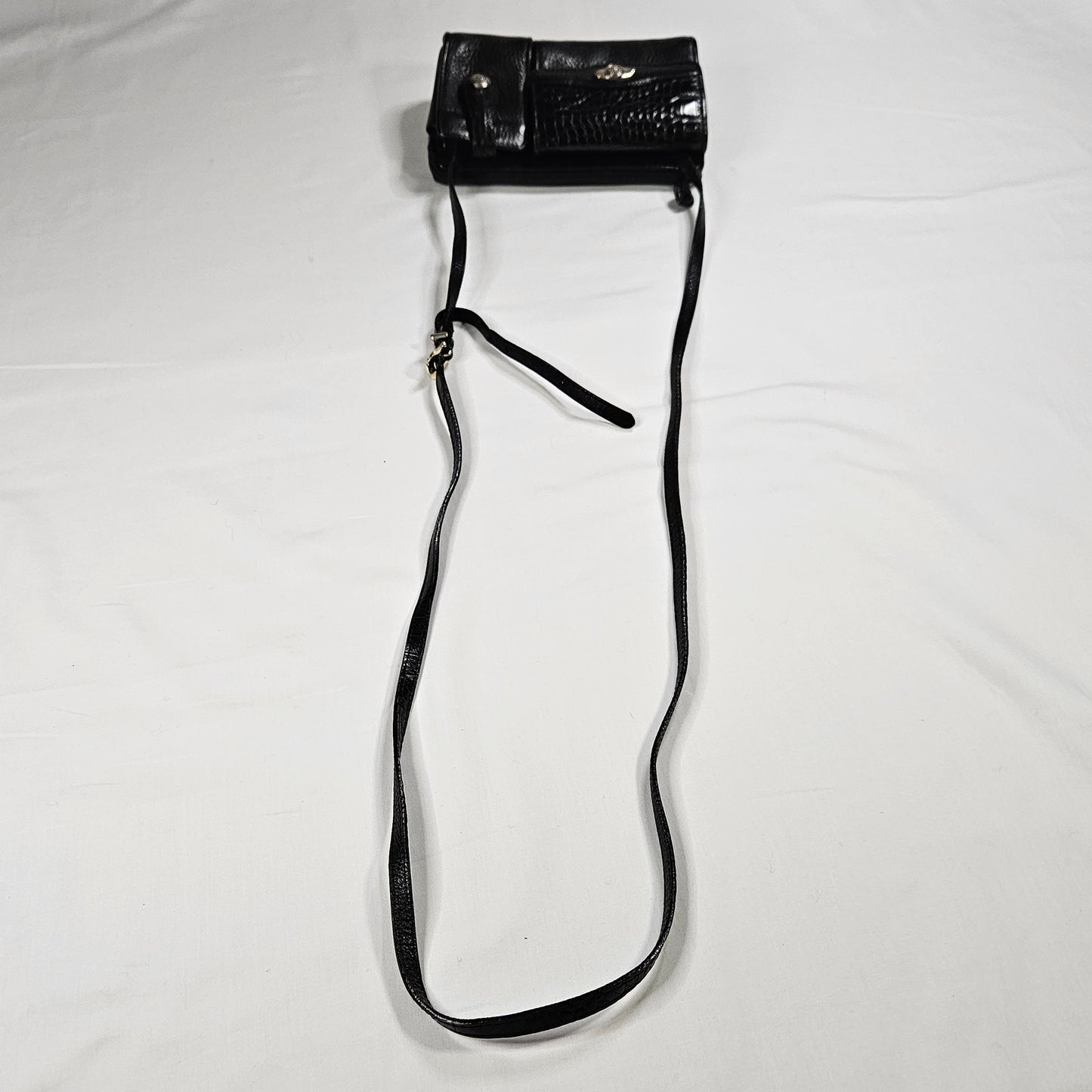 Vintage Brighton crossbody bag, pebbled leather with floral interior