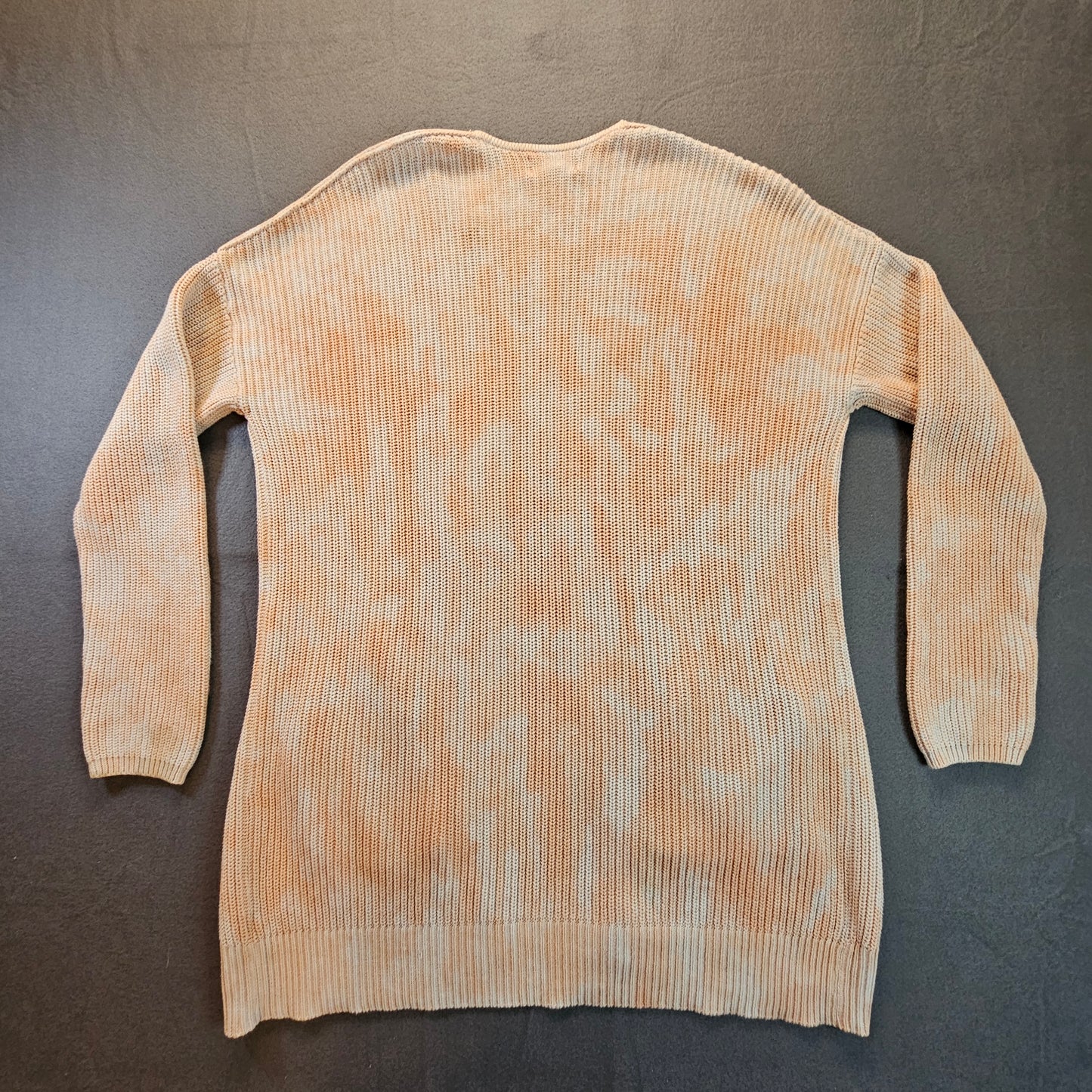 Universal Threads long-sleeve cardigan with front pockets, 100% cotton, marbled peach, S