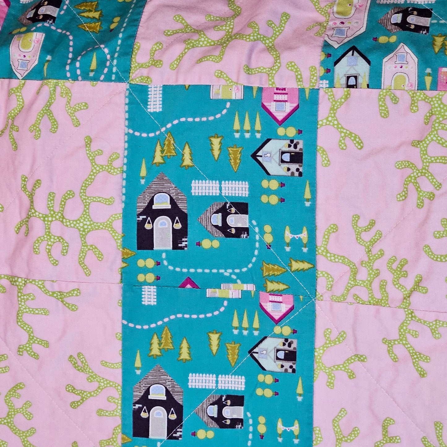 Quilted baby blanket 31 x 31