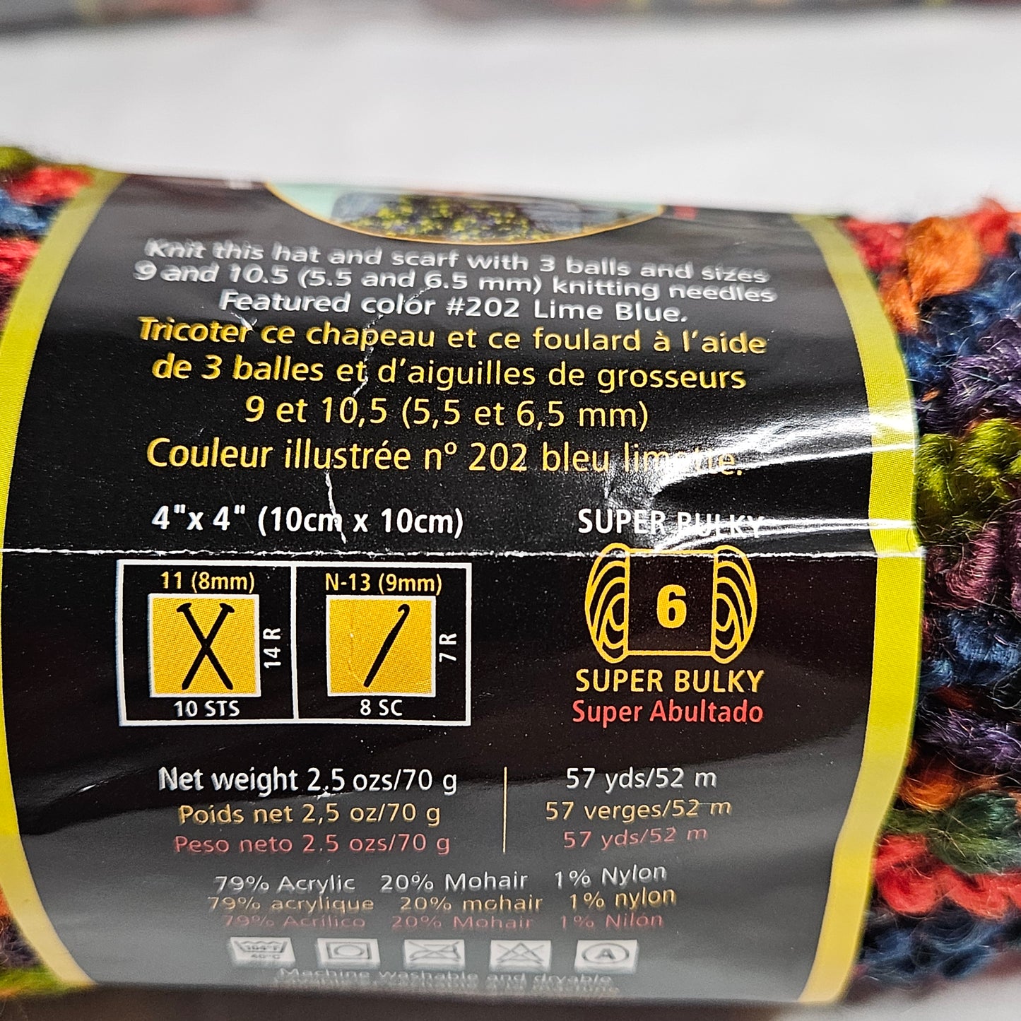 Lion Boucle yarn, Lions Brand, Super Bulky, Acrylic and Mohair