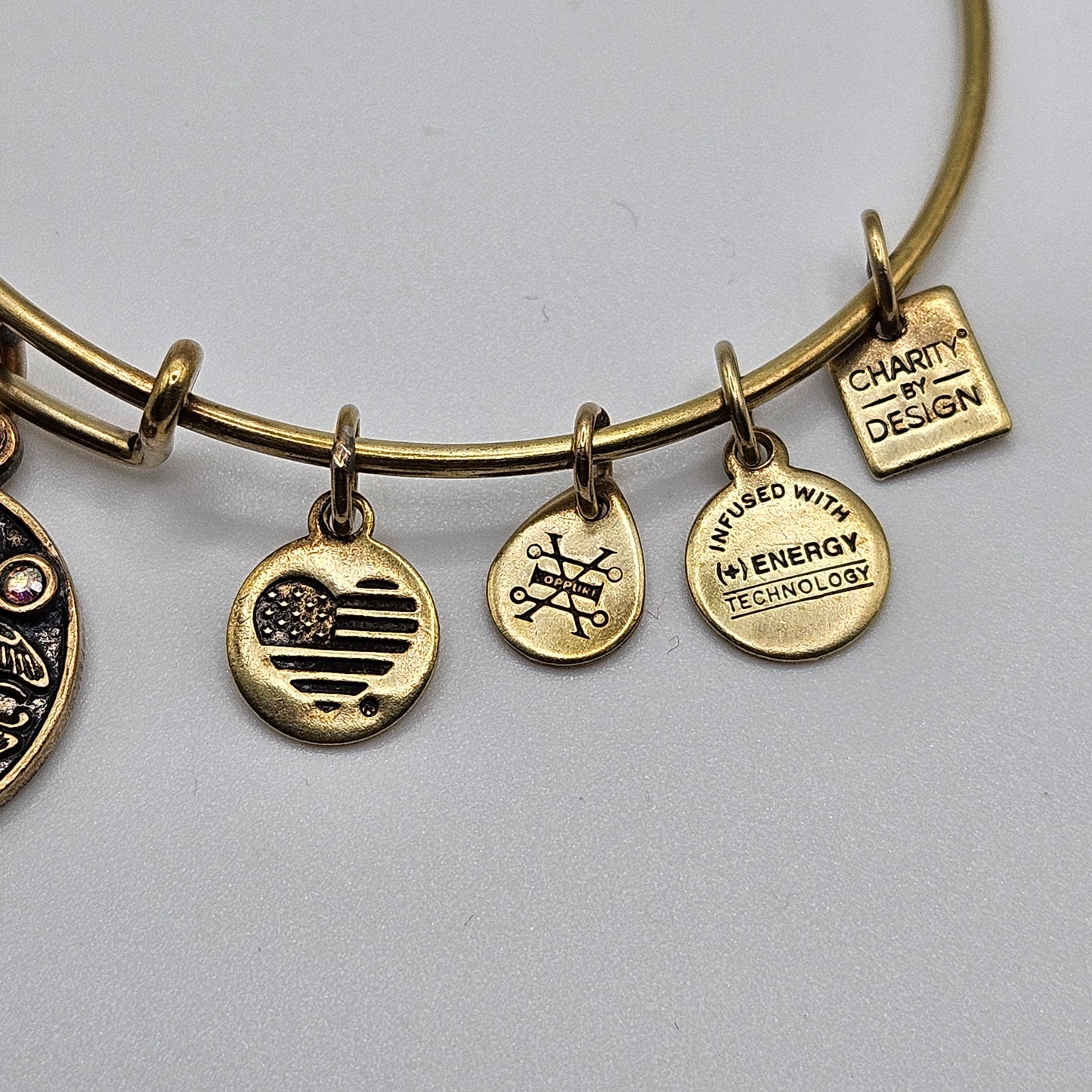 Alex and Ani Gold Toned Bangle Bracelet, Wings of Change, 2016