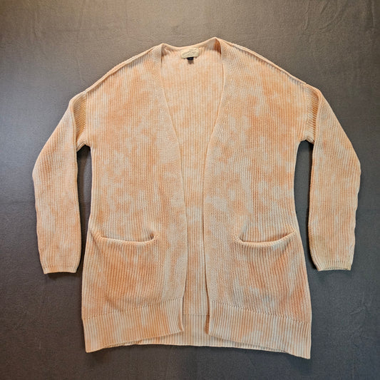 Universal Threads long-sleeve cardigan with front pockets, 100% cotton, marbled peach, S
