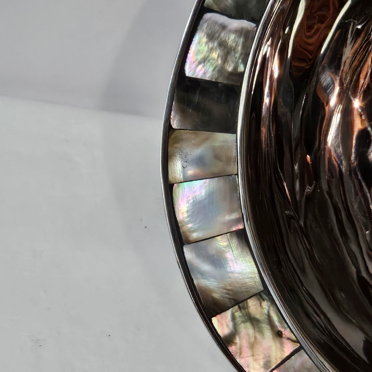 Michael Aram stainless steel bowl with abalone shell accents