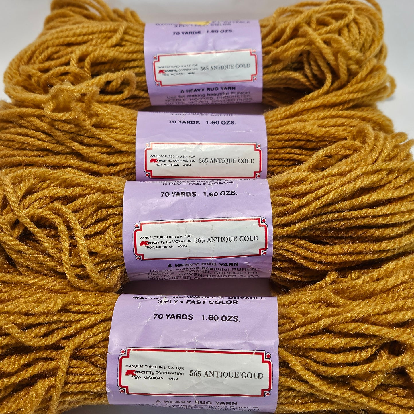 Vintage K-Mart Craft and Rug Yarn, Polyester, various colors