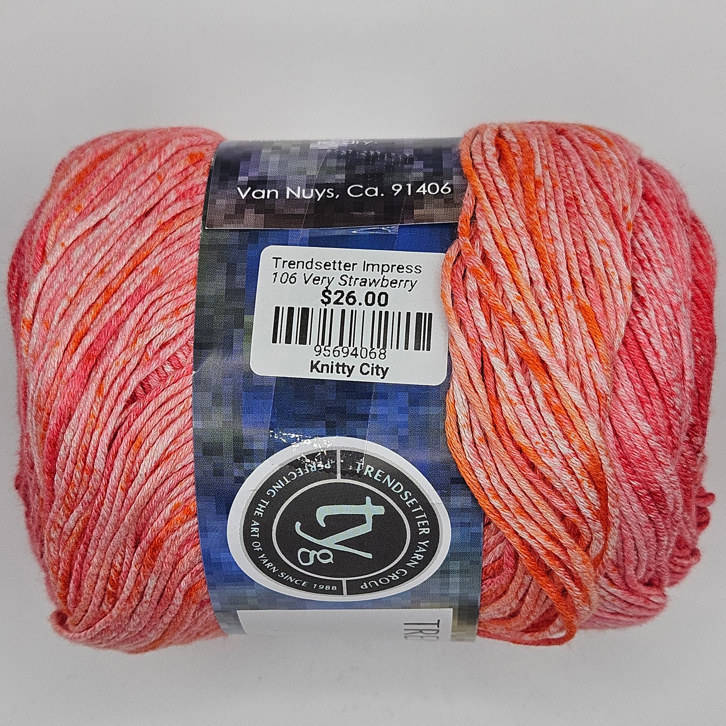 Impress Yarn by Trendsetter Yarns, Very Strawberry, Discontinued,