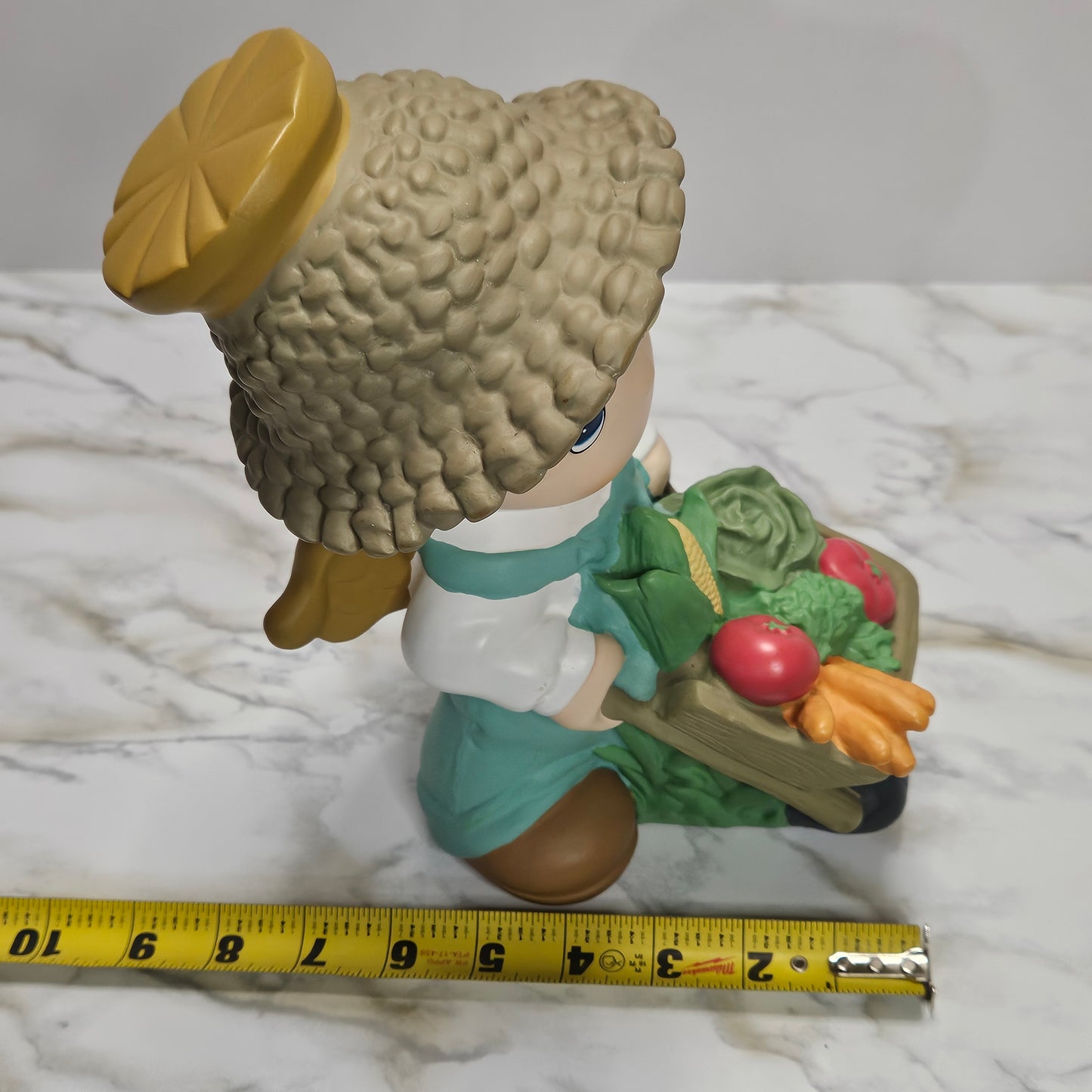 Precious Moments 10" figurine, Angel Boy with Wheelbarrow