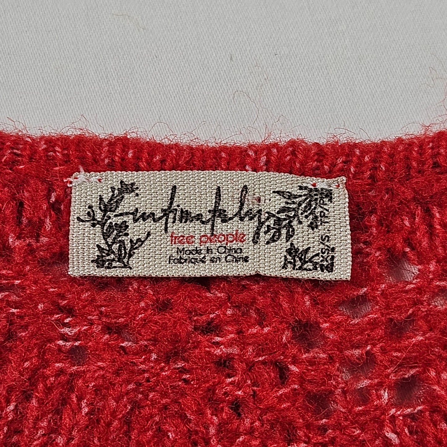 Free People, Intimately Free red oversize sweater, XS/S
