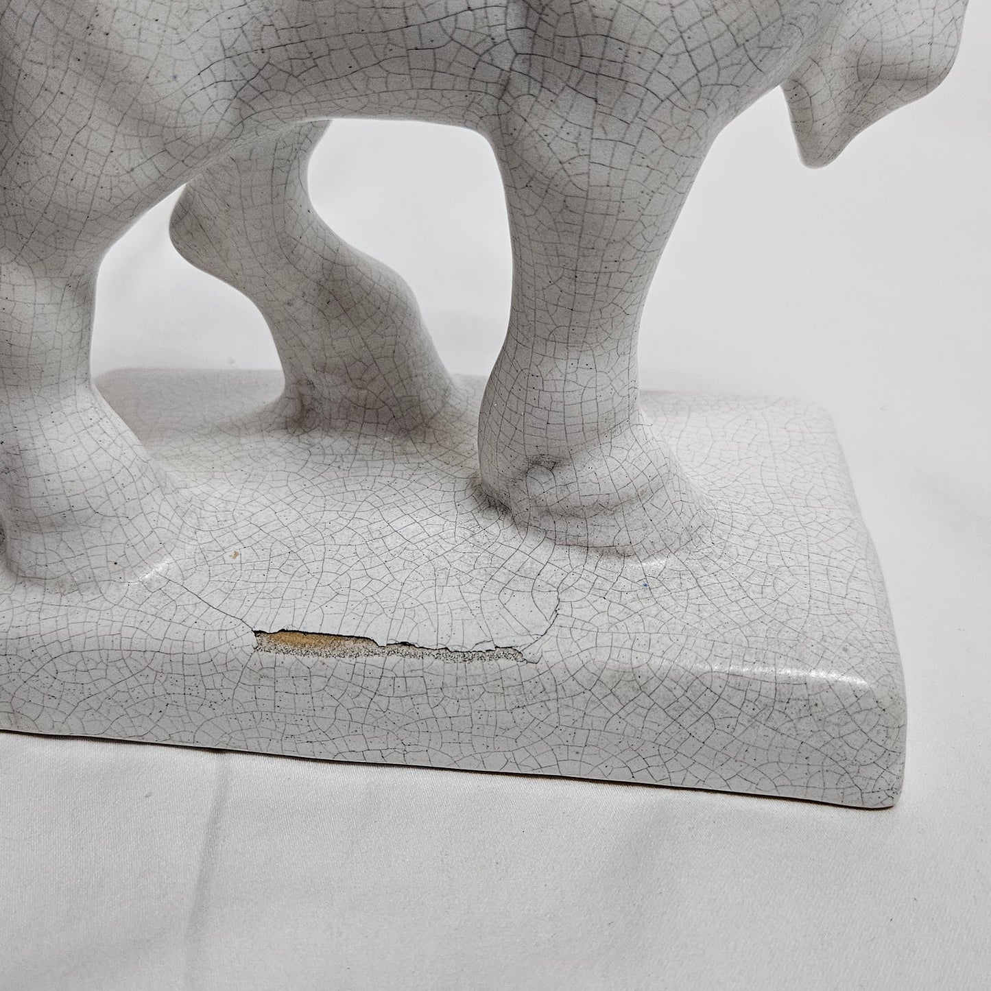 Niloak Trojan Horse from the 1930s, white with beautiful crazing