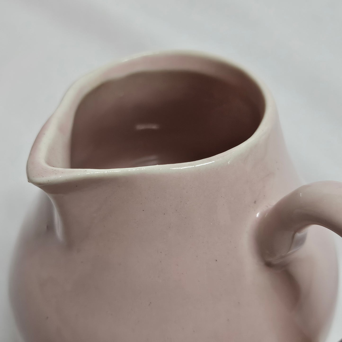 Niloak small creamer pitcher, light pink, 4 inches tall