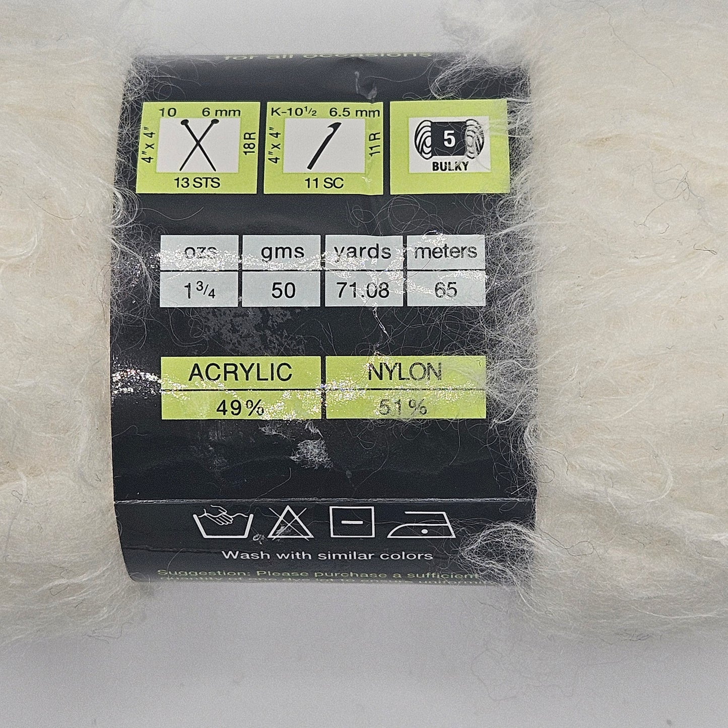 Jo Ann Sensations BEAUTIFUL Yarn, Beautiful White, 49% Acryllic 51% Nylon