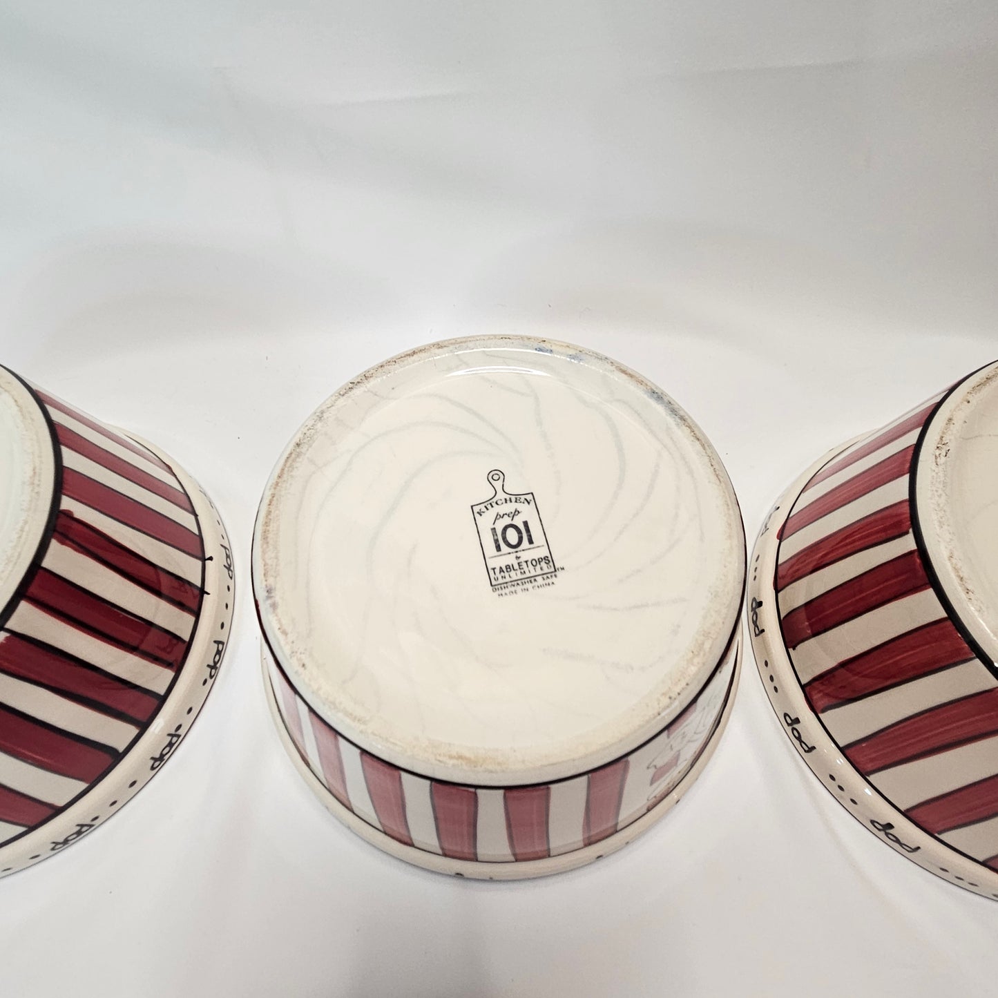 Popcorn Bowl Set, 1 large and 3 small ceramic bowls, Kitchen Prep 101, Tabletops Unlimited