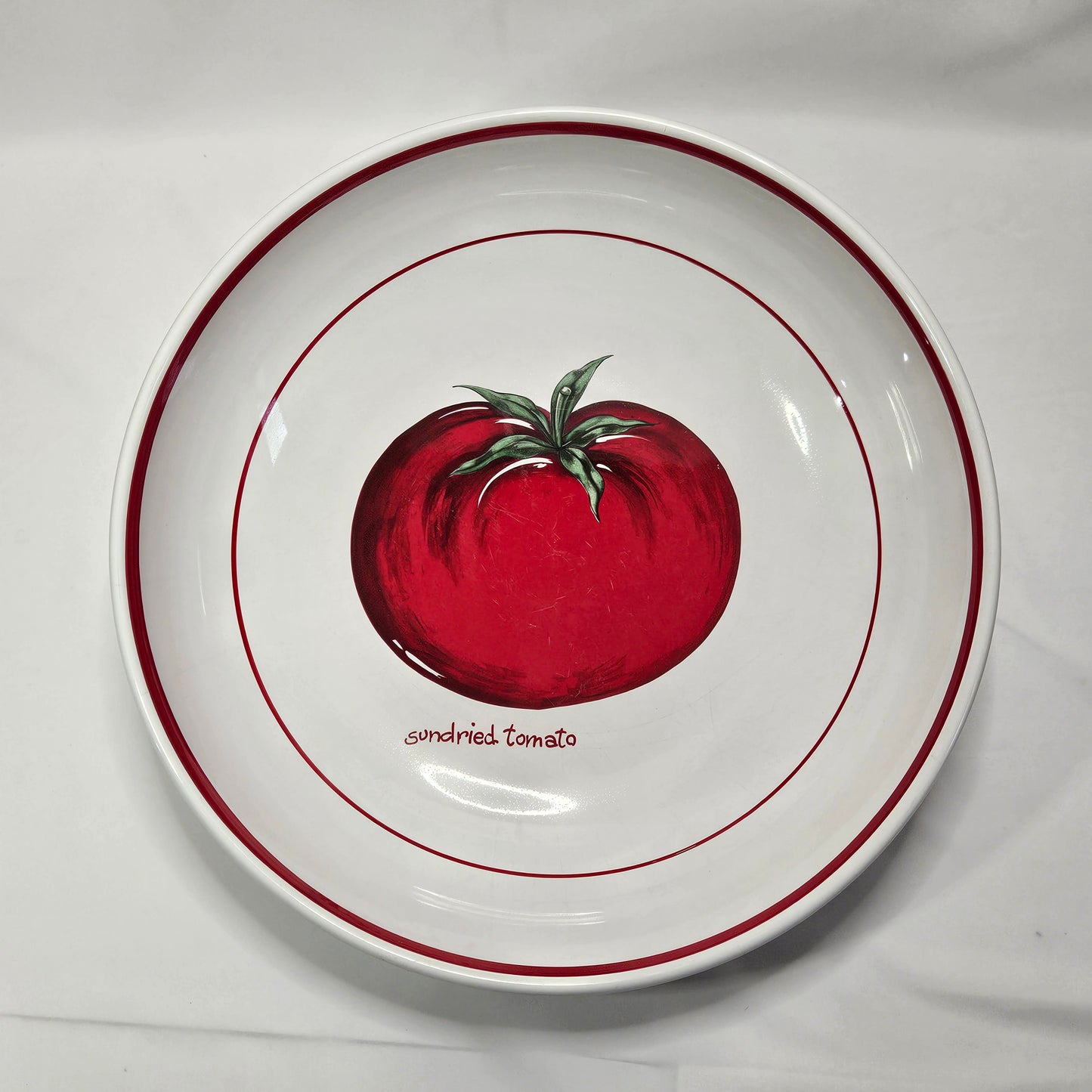 Set of two vintage Sundried Tomato pasta serving bowls, made in Portugal for Over and Back