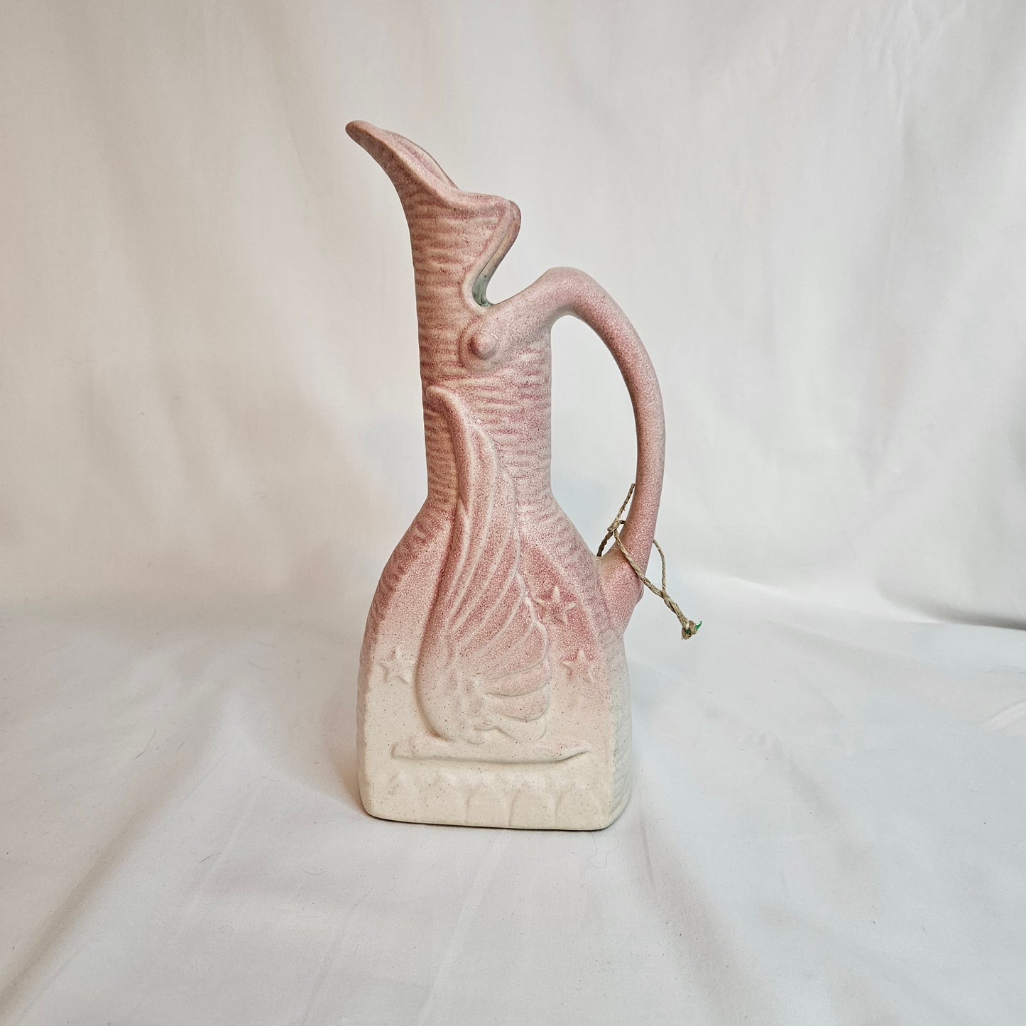 Vintage Niloak for Victory Flying Eagle with Stars vase, Cream/Rose