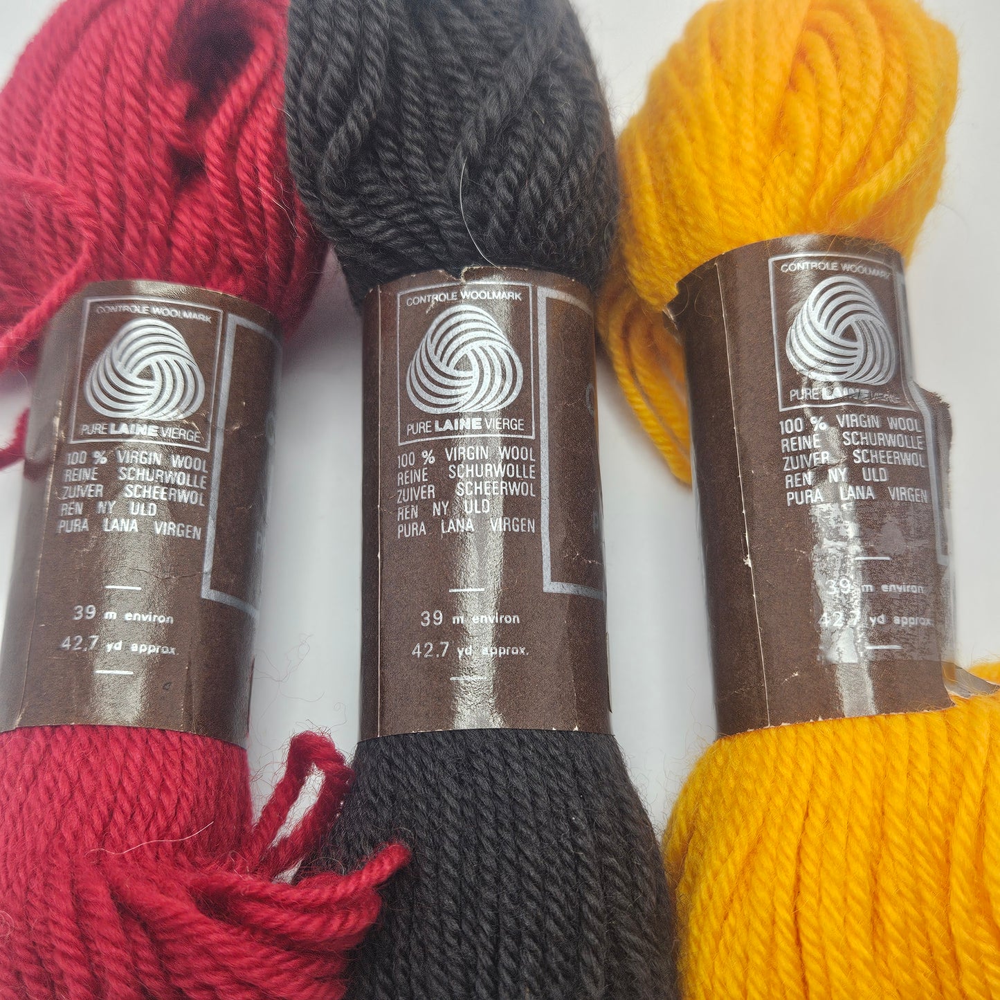 Laine Colbert DMC Tapestry Wool, 5 skeins of misc colors, 100%  virgin wool