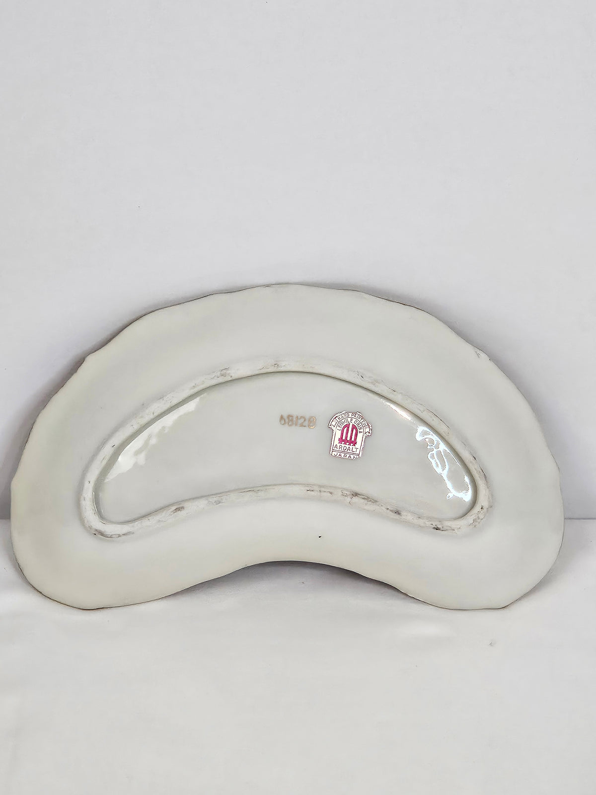 Vintage Ardalt Lenwile Fine China lavender and gold hand painted crescent dish