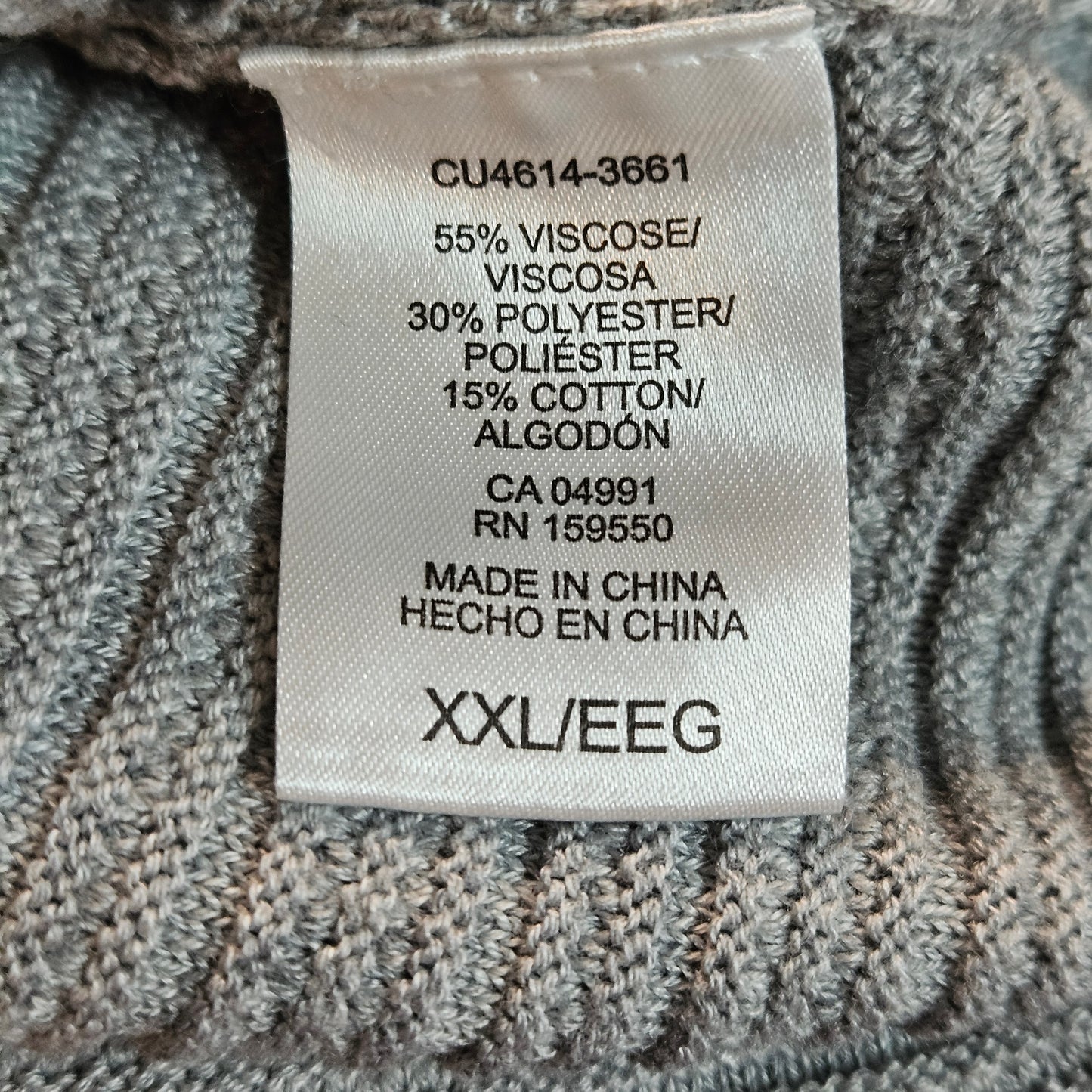 Hilary Radley women's knit tunic, NWT, Heathered Grey, XXL