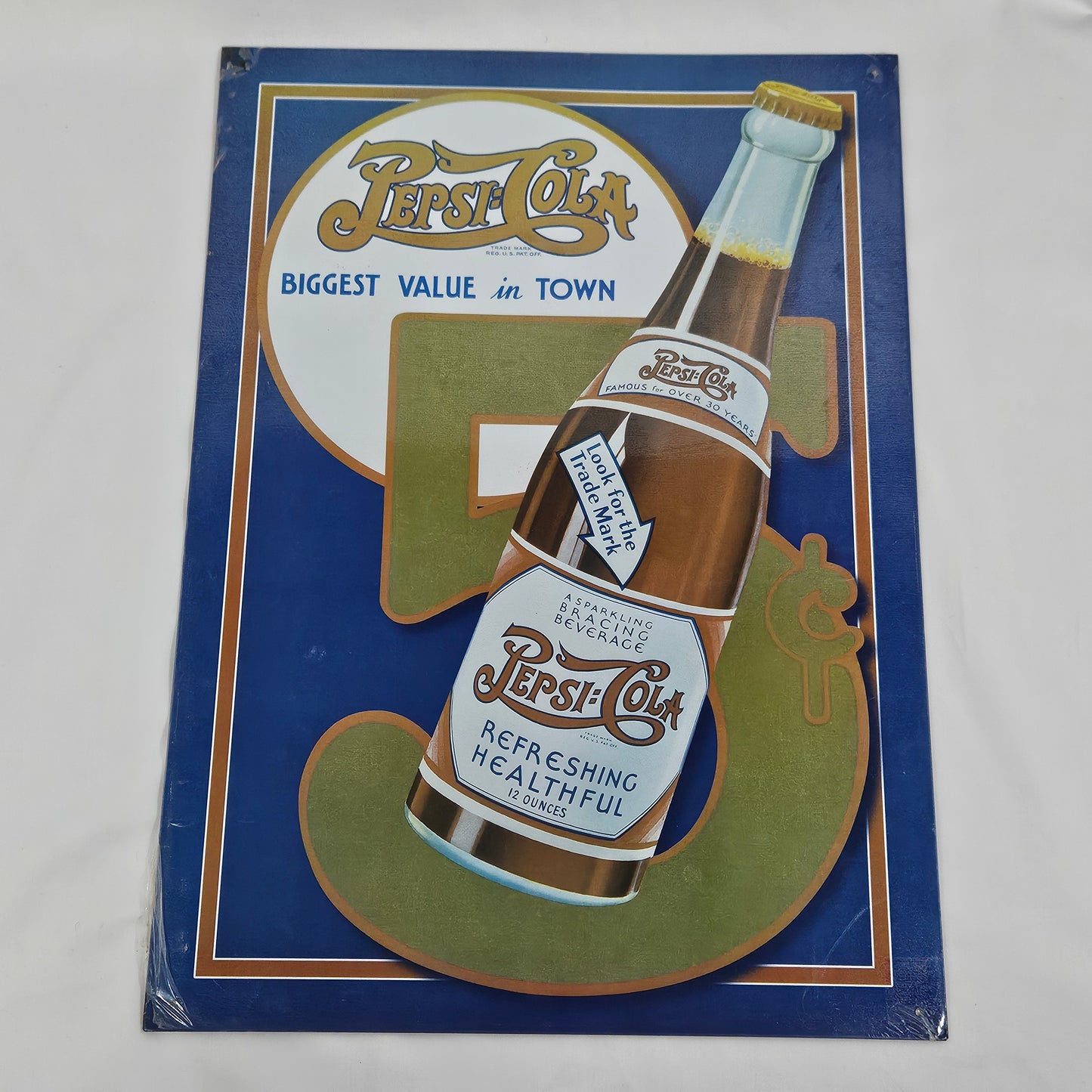 Pepsi Cola metal sign, reproduction