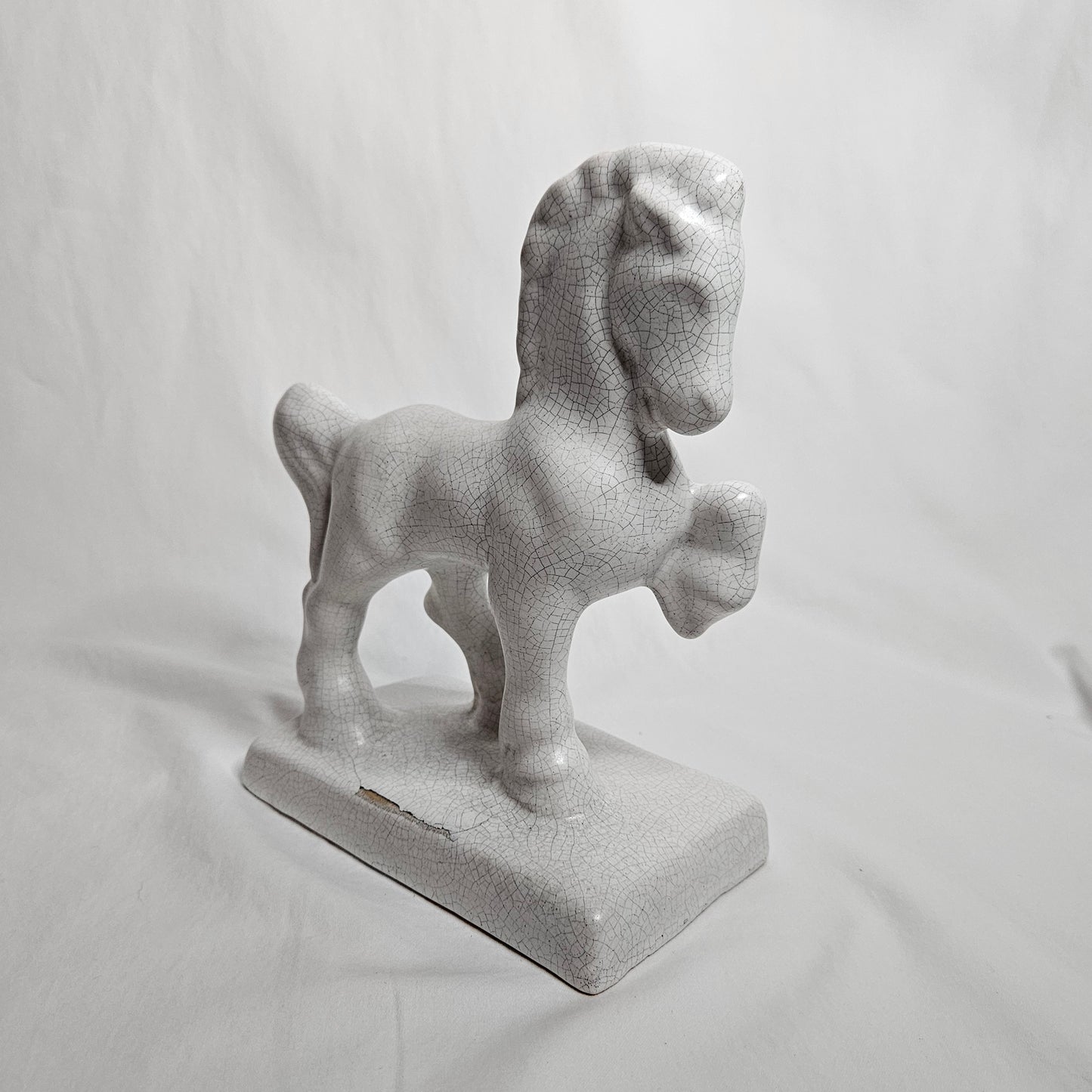 Niloak Trojan Horse from the 1930s, white with beautiful crazing