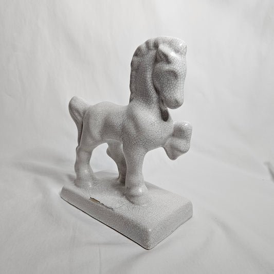 Niloak Trojan Horse from the 1930s, white with beautiful crazing