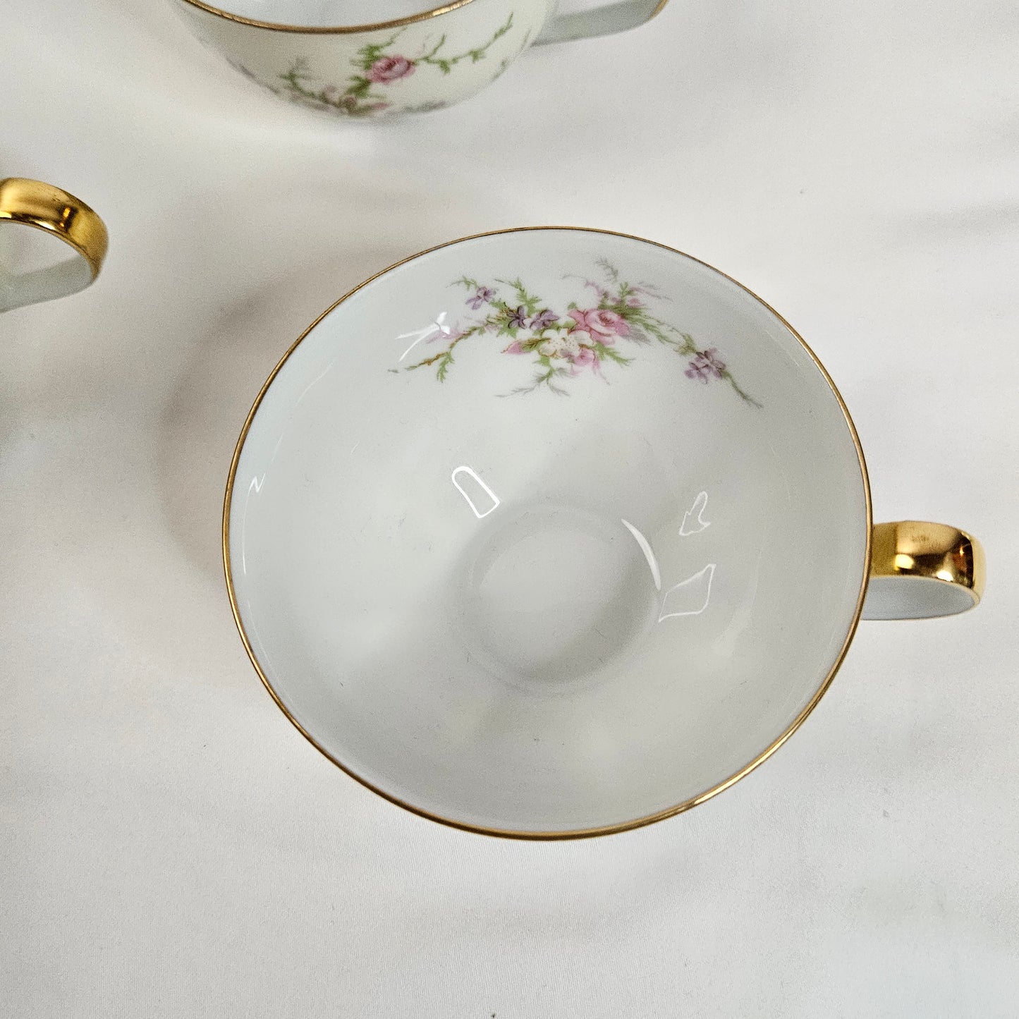 Haviland New York Rosalinde tea cups in white, France, set of 4