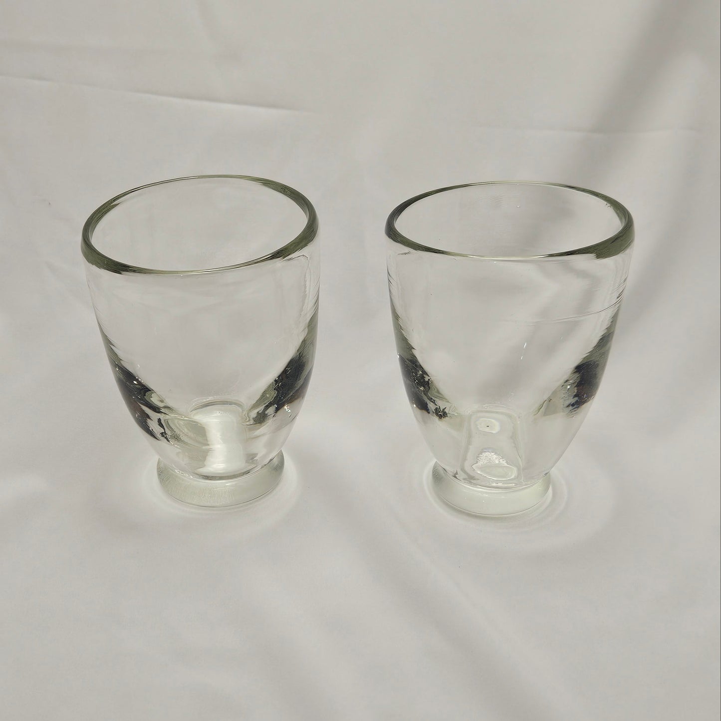 Vintage, Art glass tumbler, two 4" hand-blown glasses