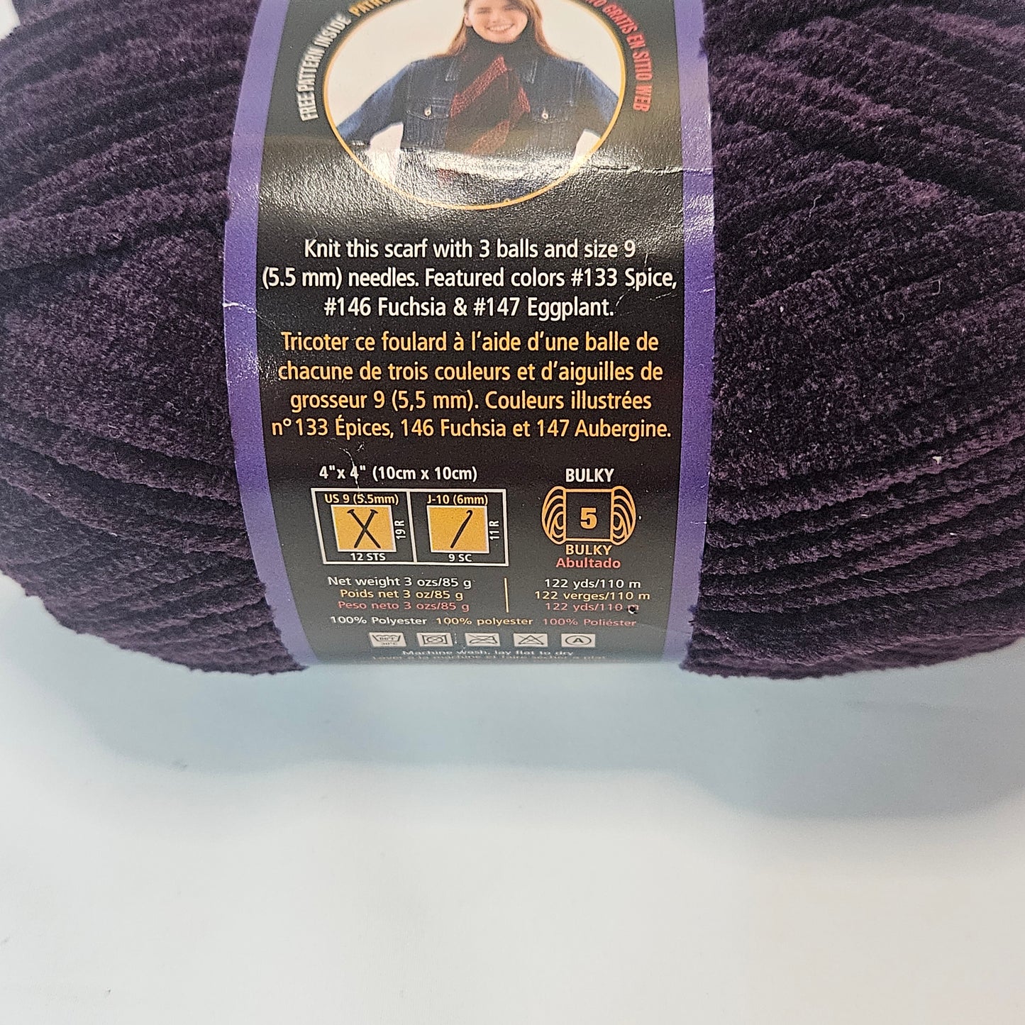 Lion Brand Lion Suede polyester yarn, various colors