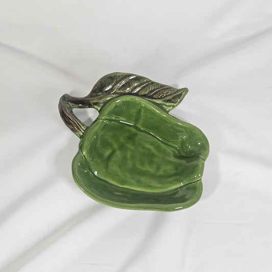 Vintage Green Pepper ceramic spoon rest, marked USA VF-65