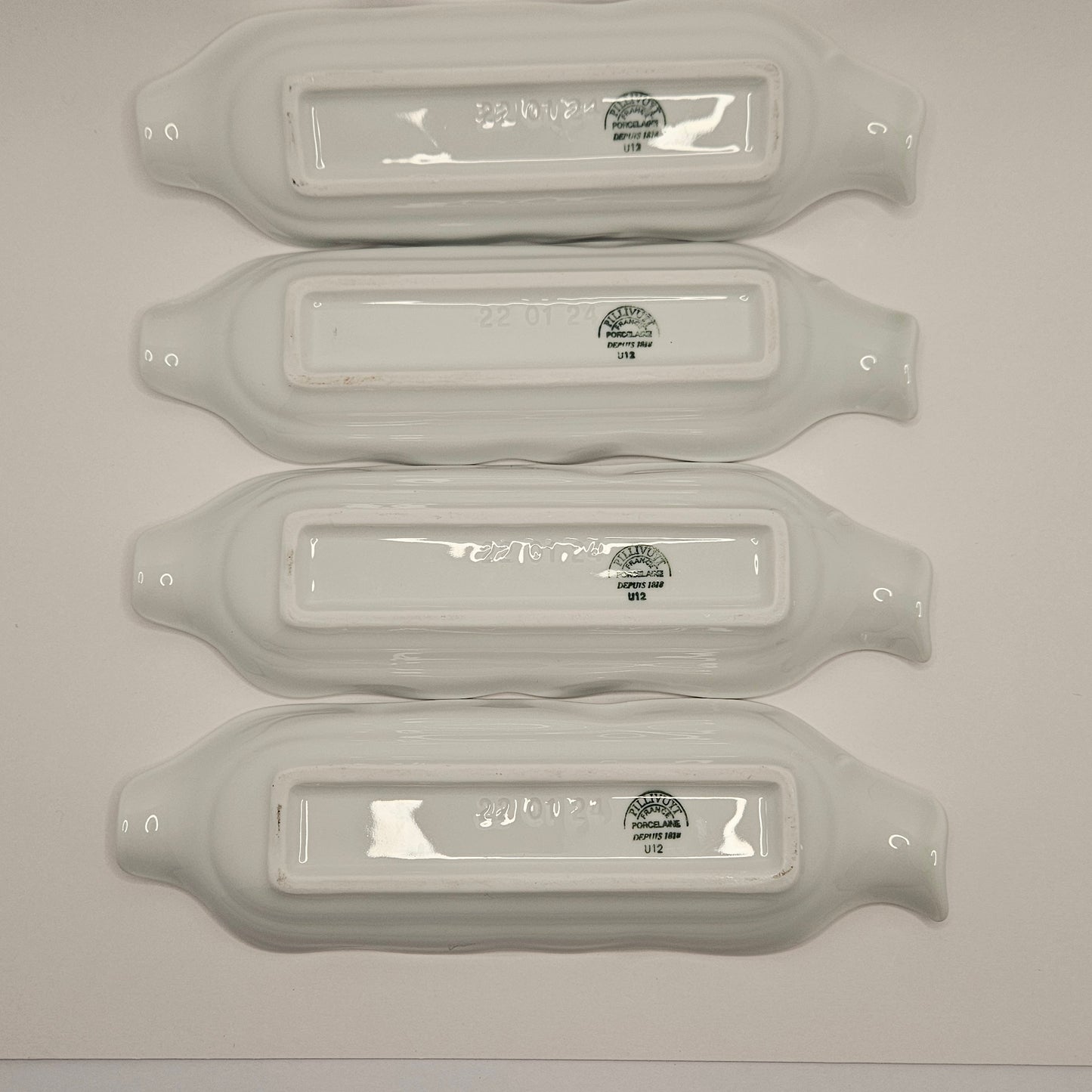 PILLIVUYT Porcelain 4 Corn on the Cob Holders, France, Depuis 1818, U12