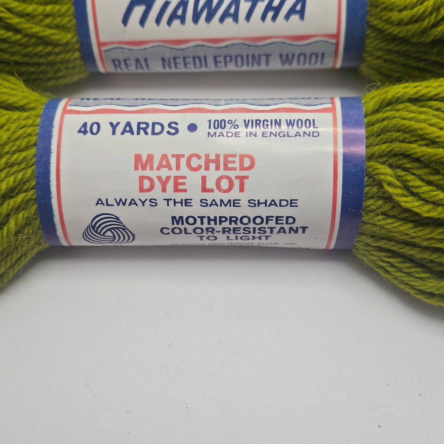 Hiawatha Needlepoint Wool 7 Skeins 627 Lettuce Green 40 Yds each Free Shipping
