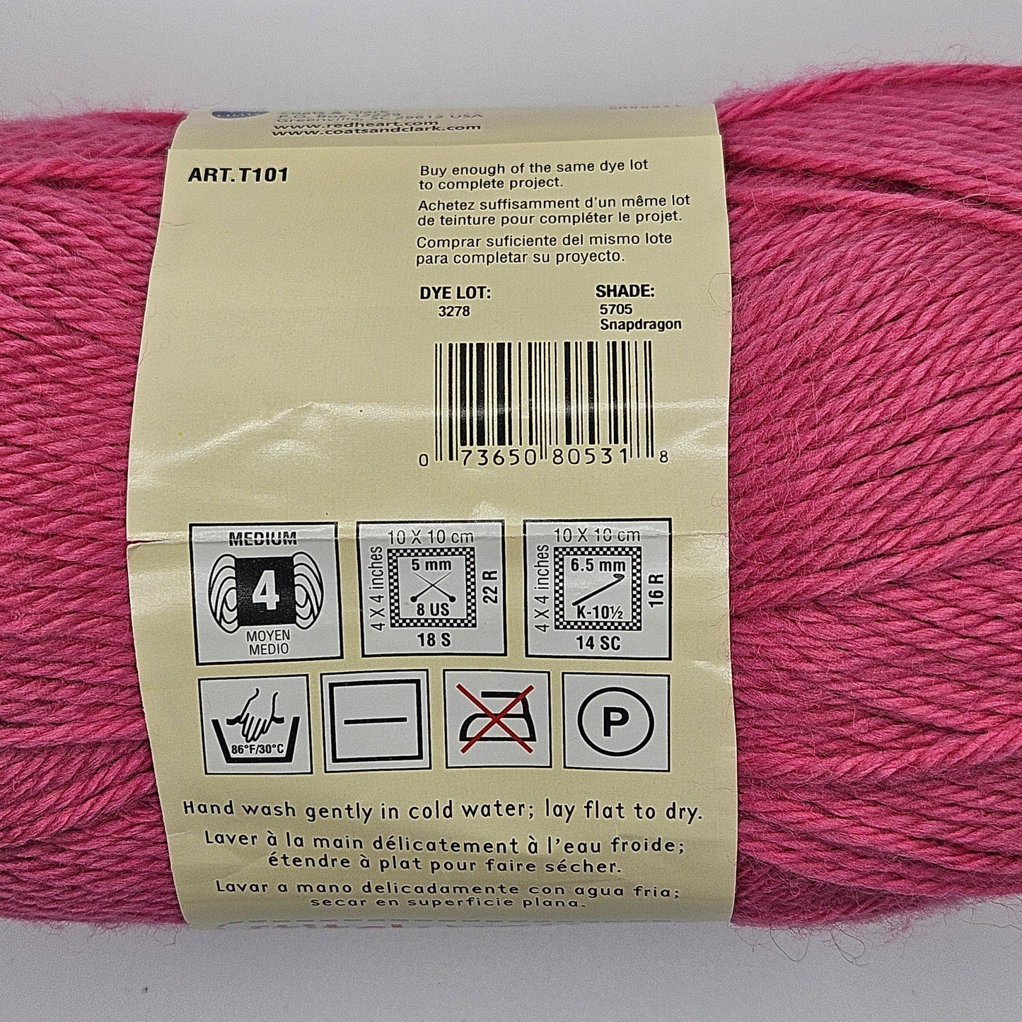 Red Heart Stitch Nation Bamboo Ewe yarn, 55% viscose 45% wool