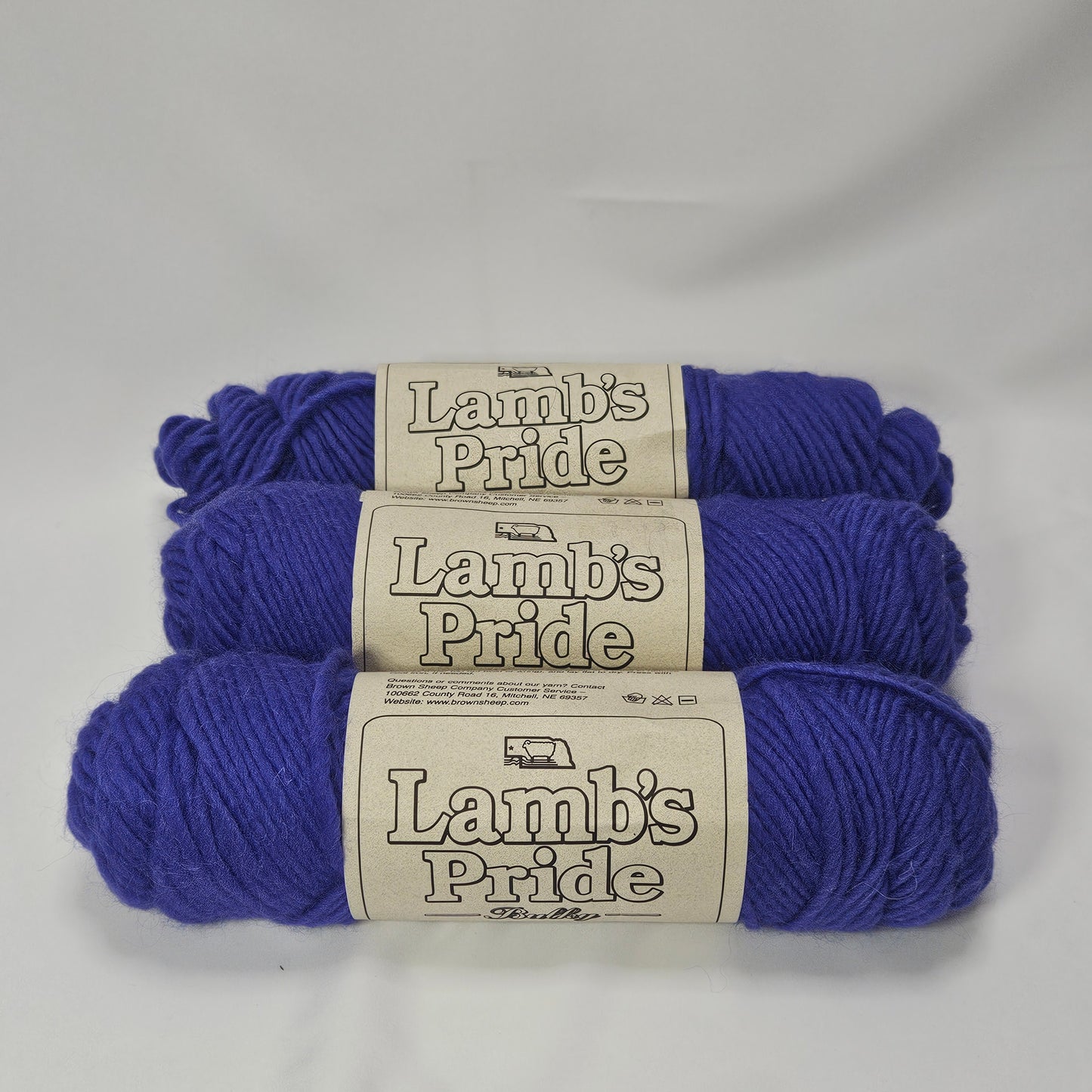 Lambs Pride Bulky Wool, color Sapphire, 85% Wool, 15% Mohair, 2.5 skeins